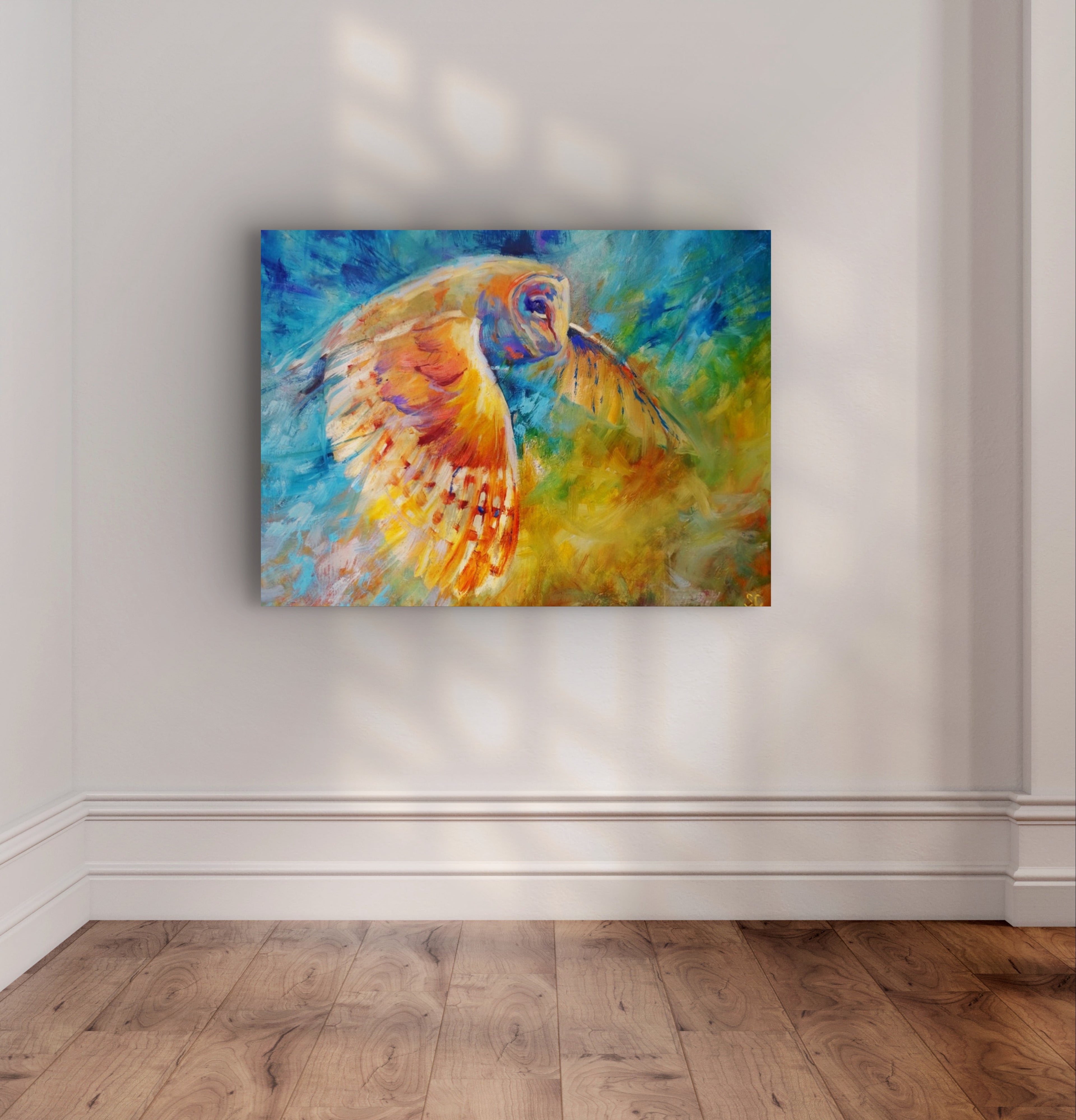 Air Disturbance - Owl in Flight Canvas