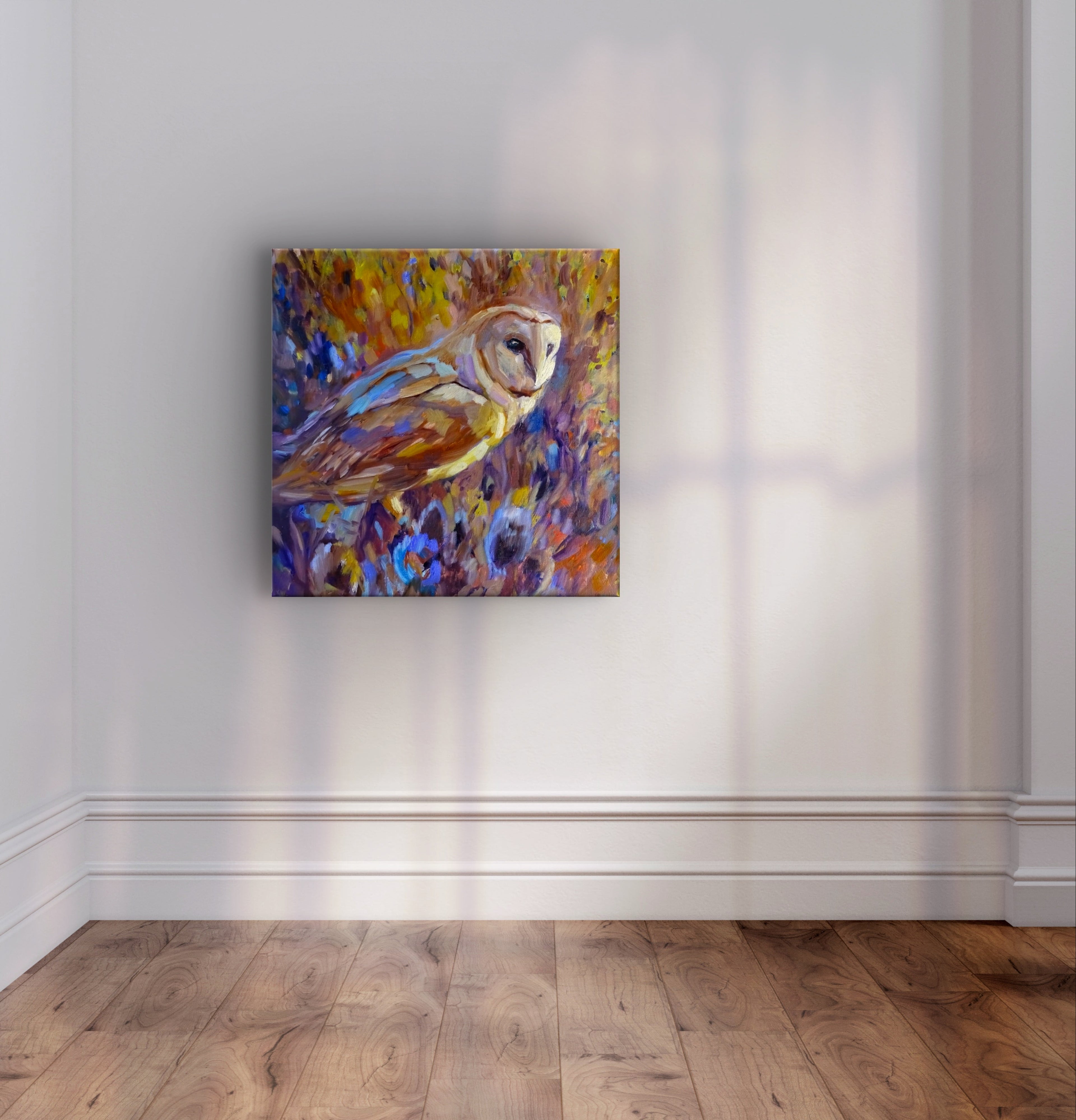 Barn Owl and Teazels Canvas