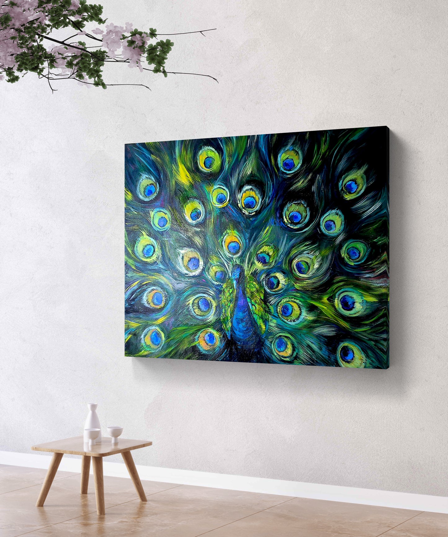The Peacock's Parade - Original Oil Painting 120 x 100 cm