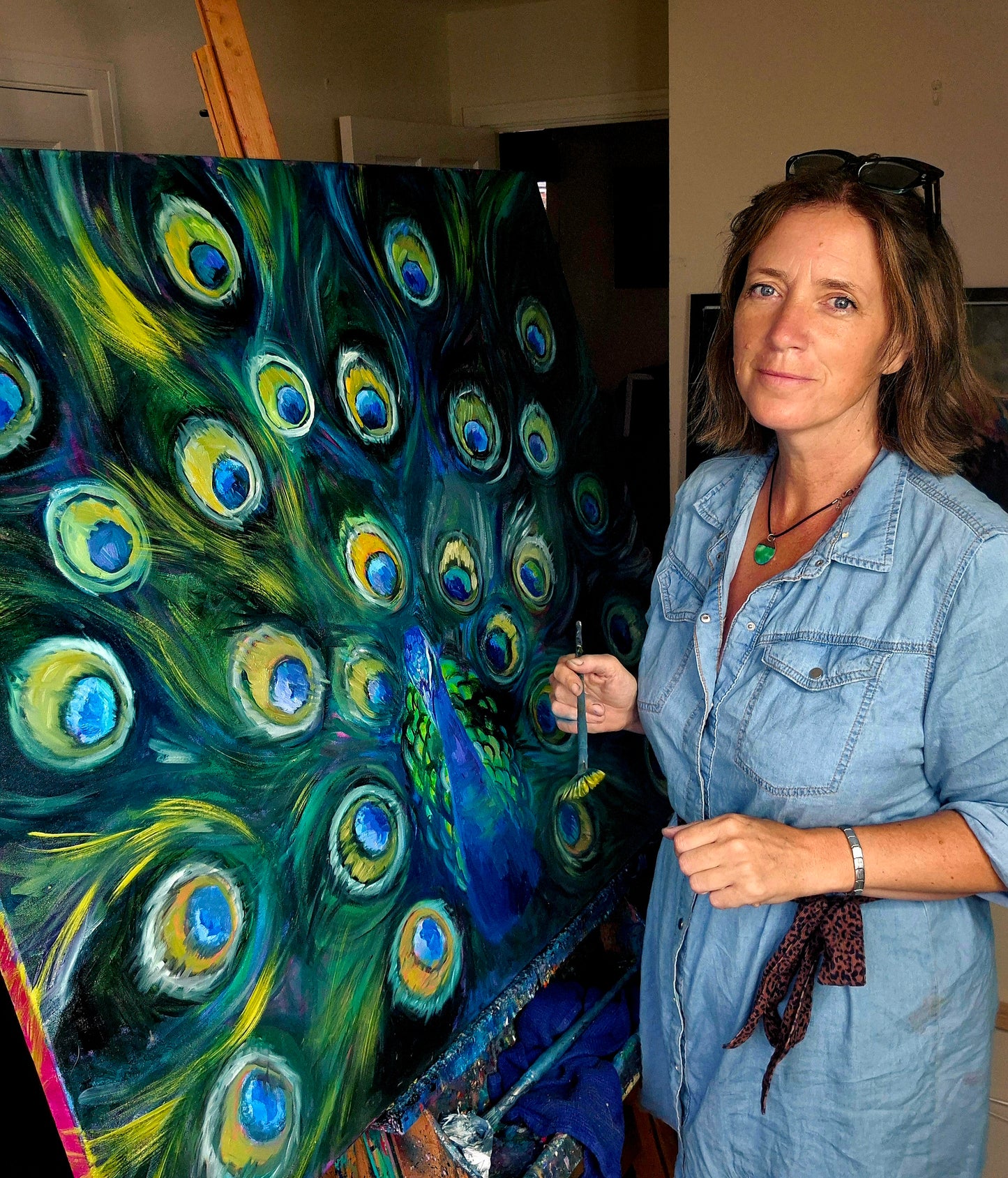 The Peacock's Parade - Original Oil Painting 120 x 100 cm