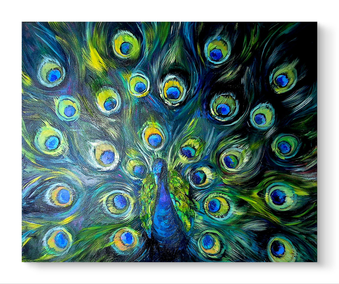 The Peacock's Parade - Original Oil Painting 120 x 100 cm