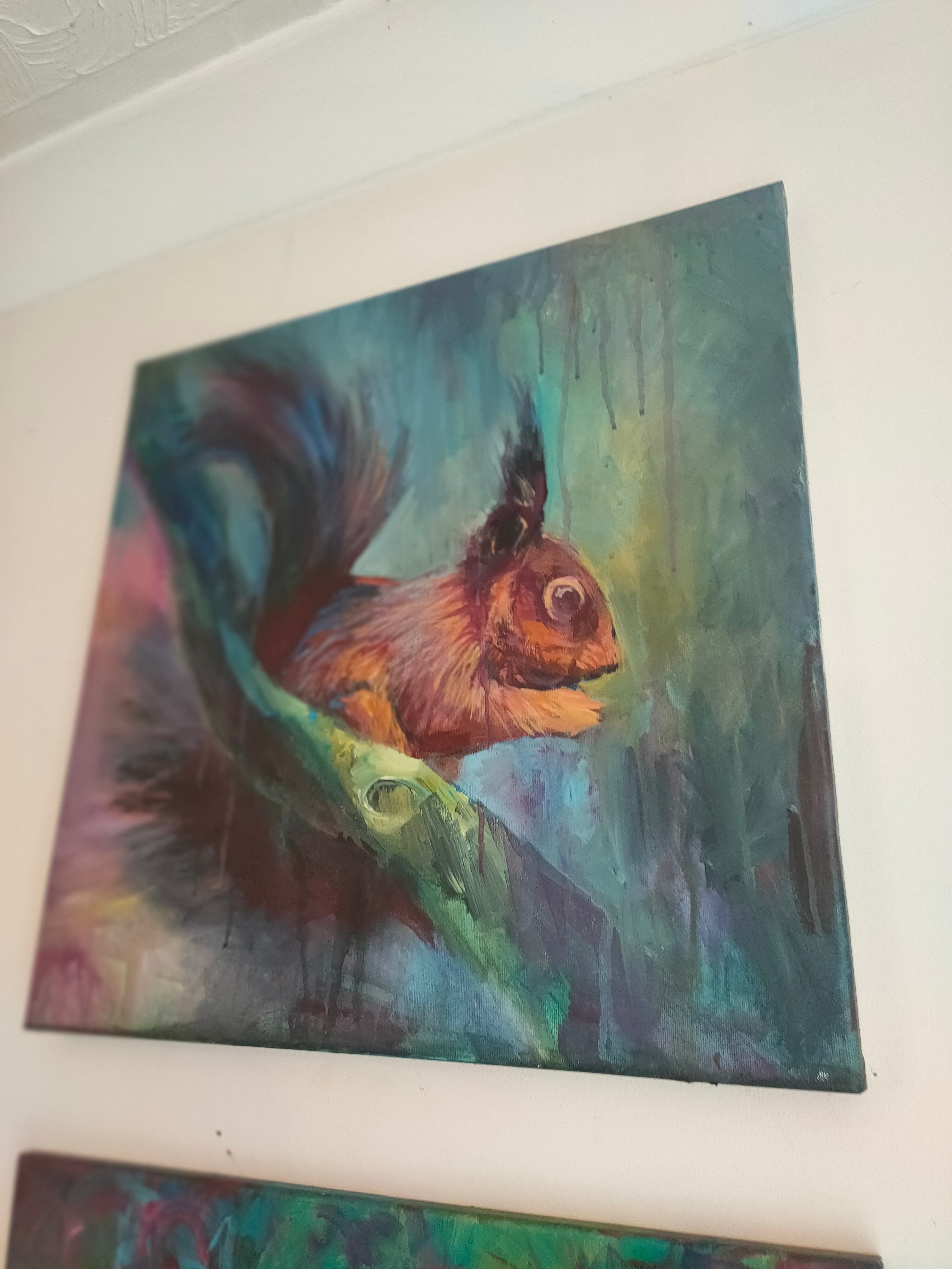 'Pippin' - Original Squirrel Painting 50 x 50 cm/ 20 x 20"