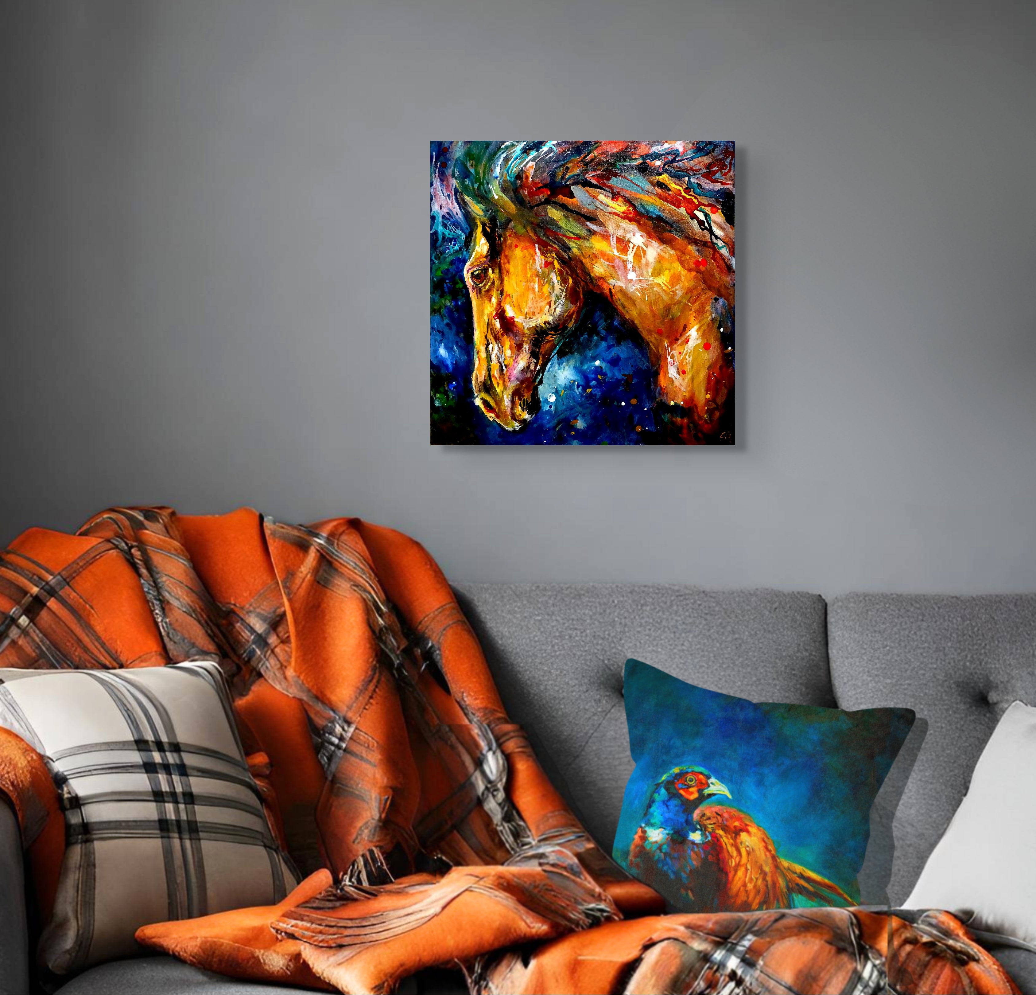 *Sold 'Mazarron' Original Horse Painting in Acrylics - 50 x 50 cm/20 x 20"