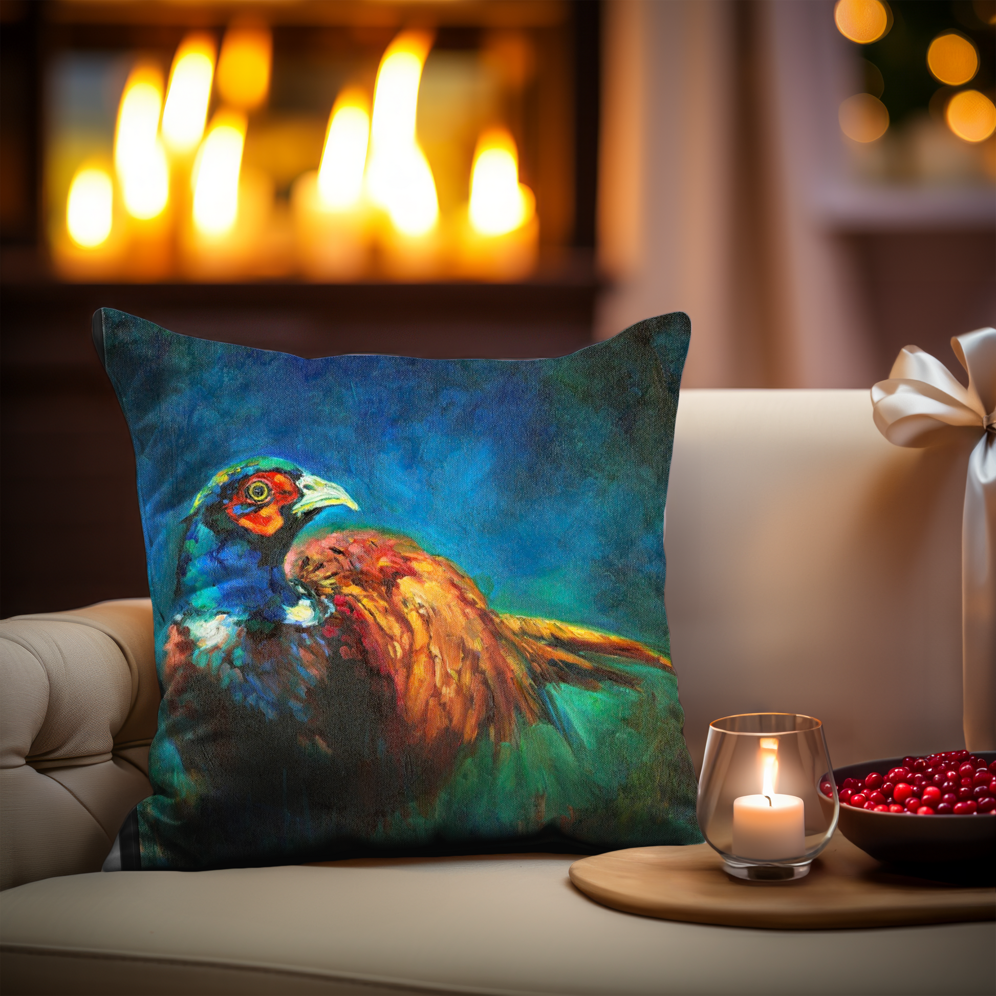 Pheasant sales cushion cover