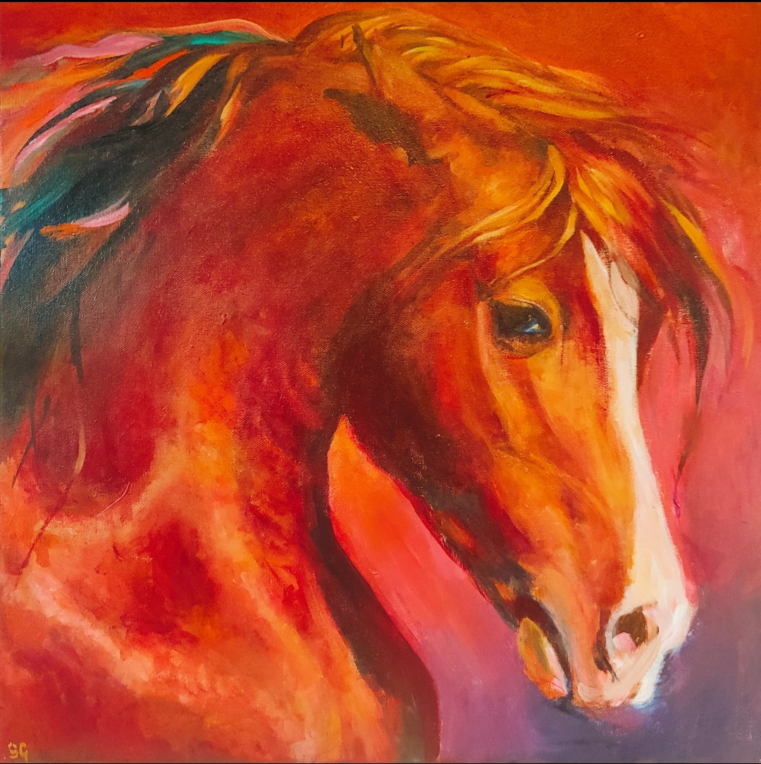 *Sold 'Rubin' - 50 x 50 cm/20 x 20 " Original Horse Painting