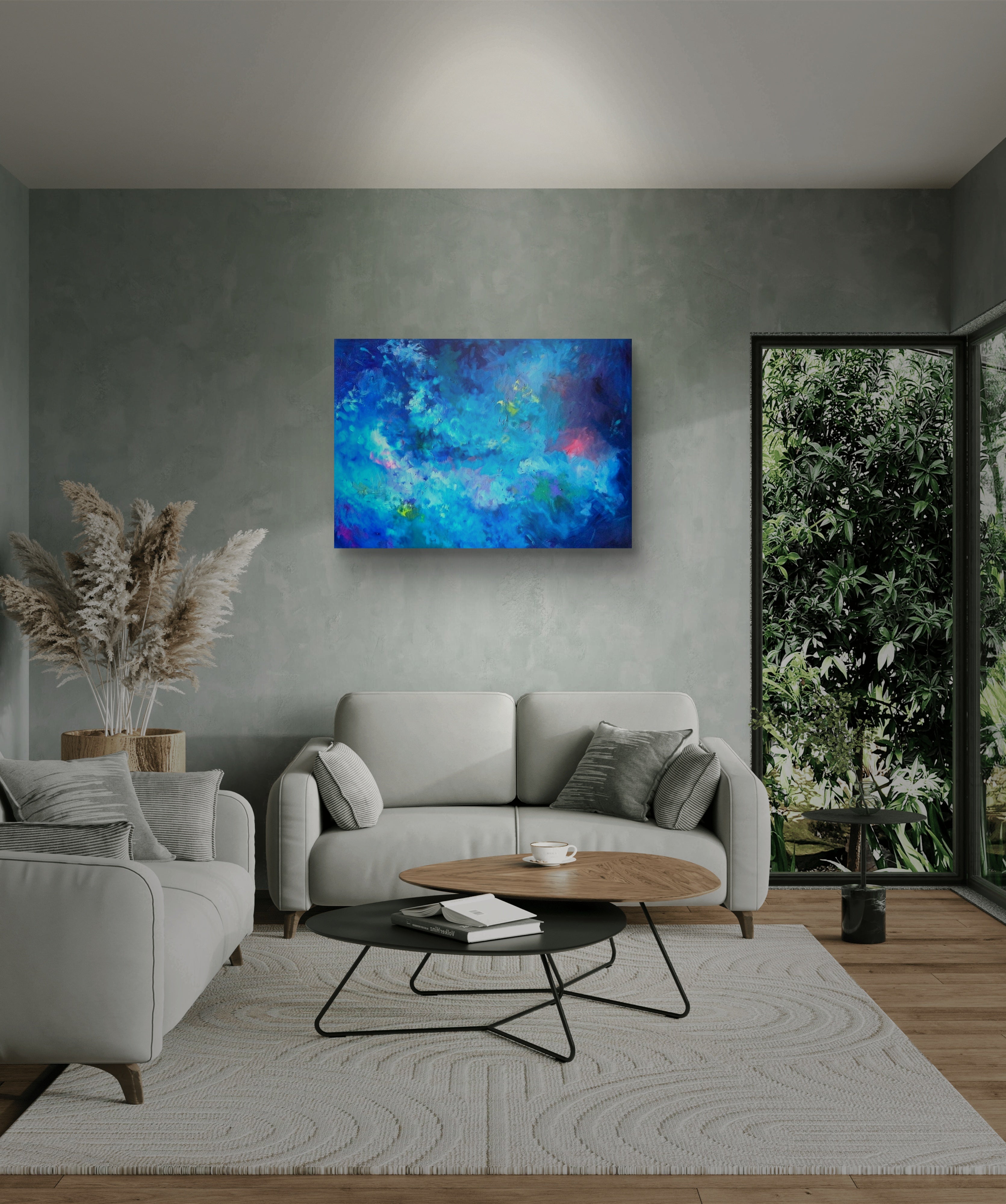 "Celestial Coral" Original Oil Painting:  80 x 100 cm /30 x 40 "
