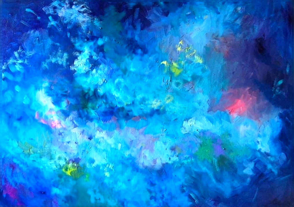 "Celestial Coral" Original Oil Painting:  80 x 100 cm /30 x 40 "