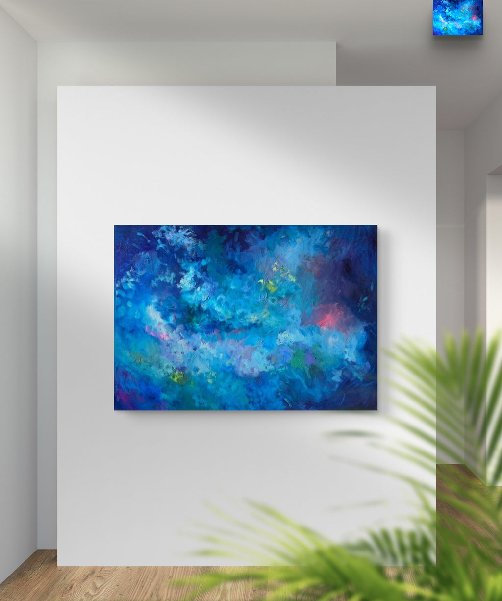 "Celestial Coral" Original Oil Painting:  80 x 100 cm /30 x 40 "