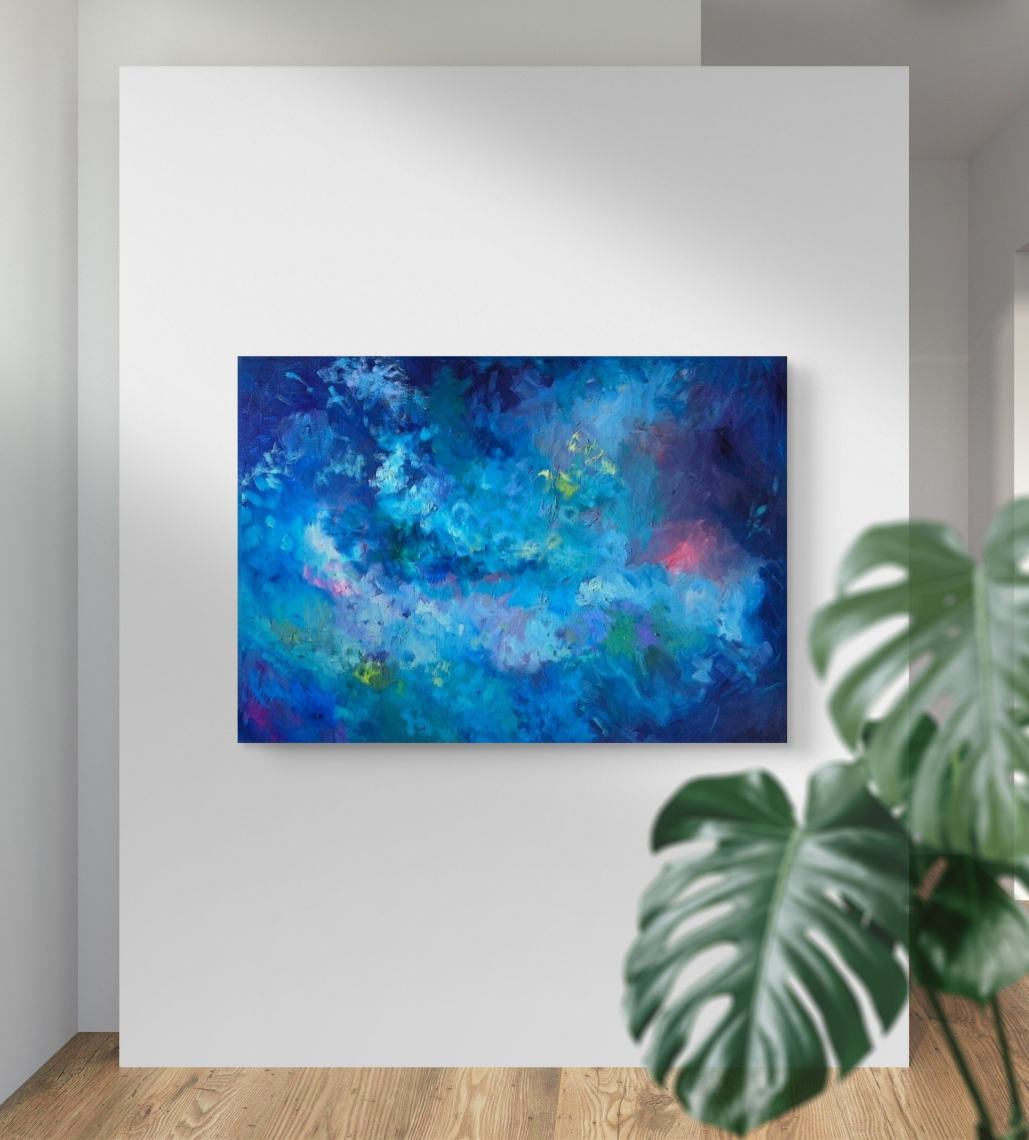 "Celestial Coral" Original Oil Painting:  80 x 100 cm /30 x 40 "
