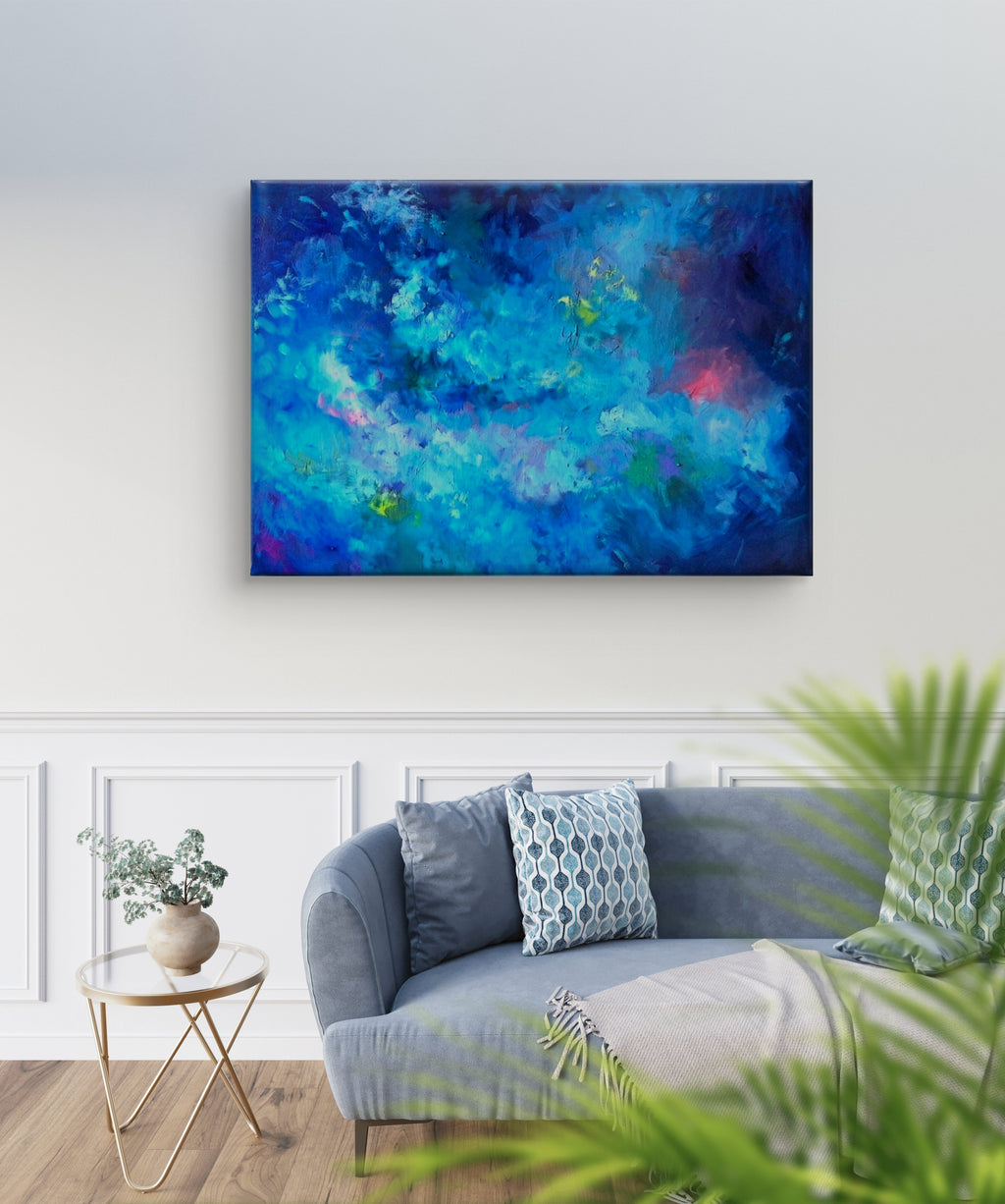 "Celestial Coral" Original Oil Painting:  80 x 100 cm /30 x 40 "