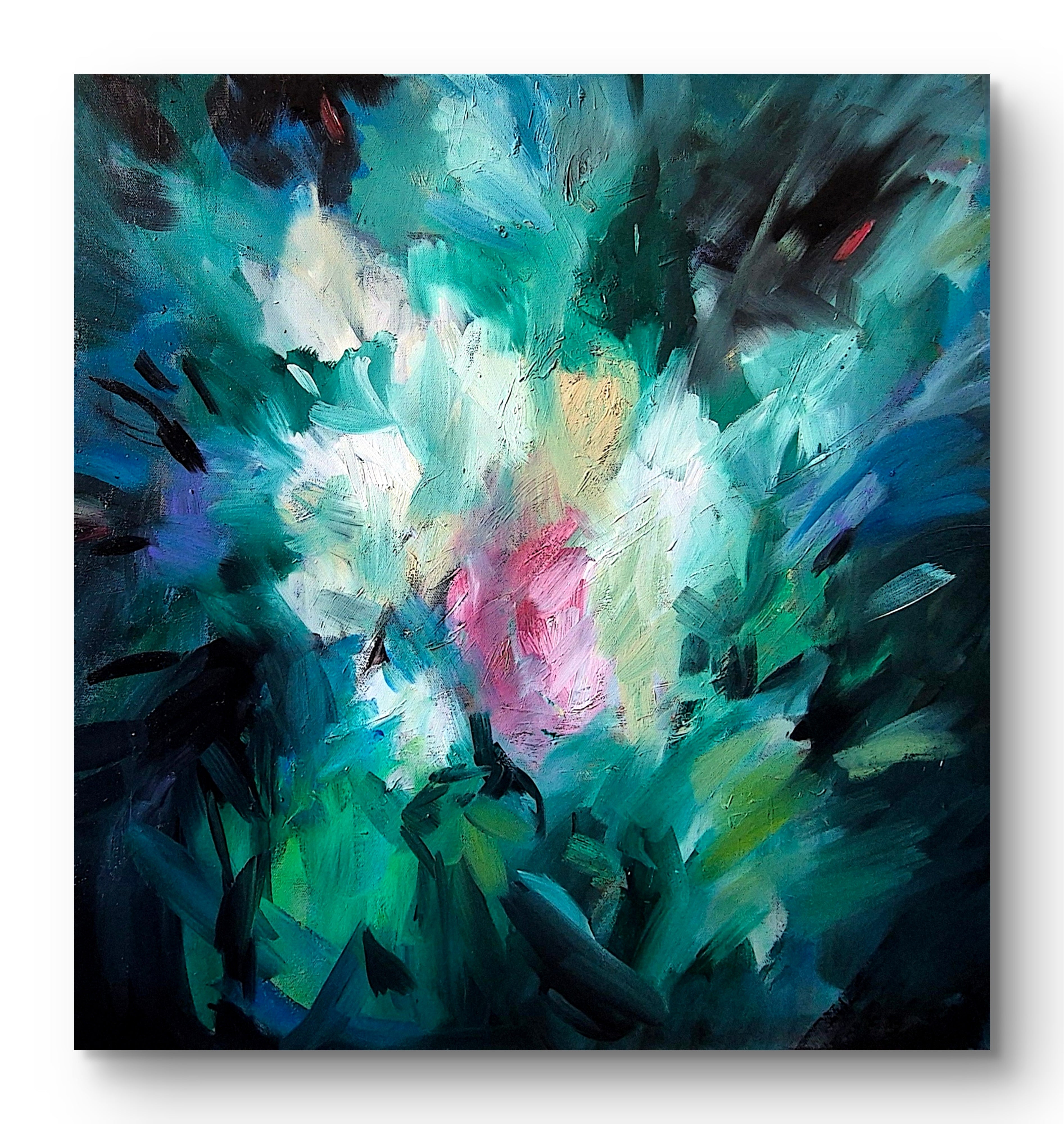 "Coral Bloom"- 60 x 60 cm/ 25 x 25 "