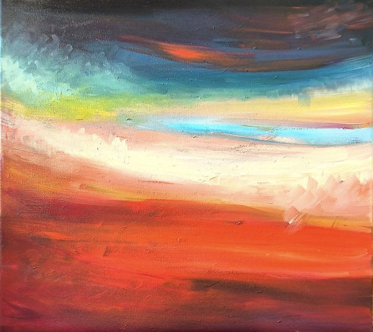 "Coral Glow" 50 x 50 cm