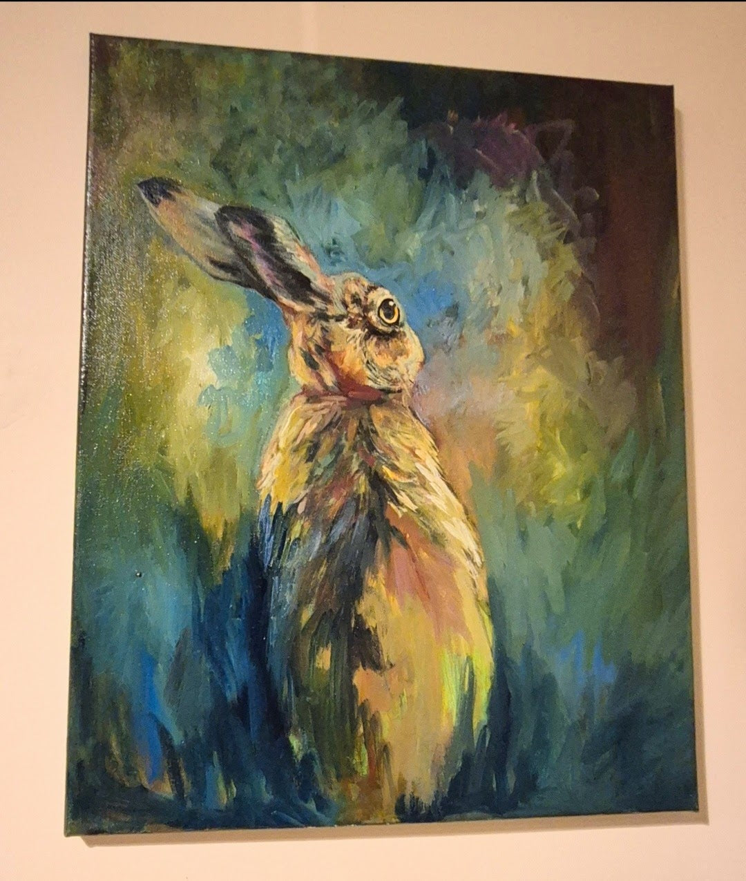 'Verdi'- Original Hare Painting 50 x 40 cm