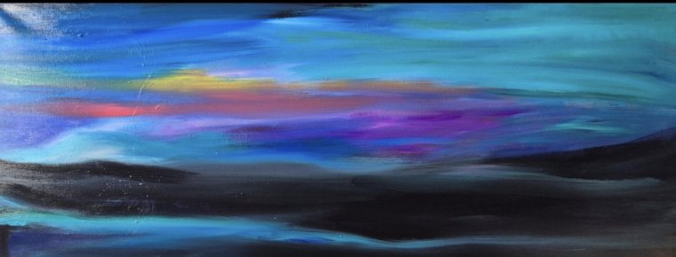 "Indigo Drift" 50 x 100 cm