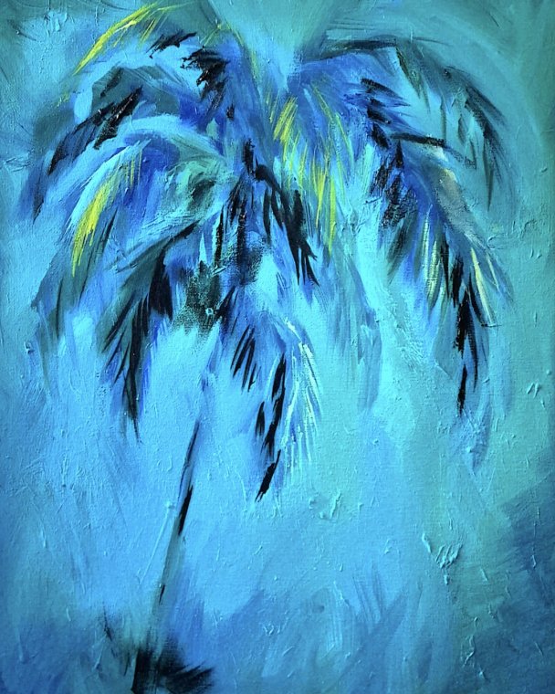 "Midnight Palm" 50 x 40 cm