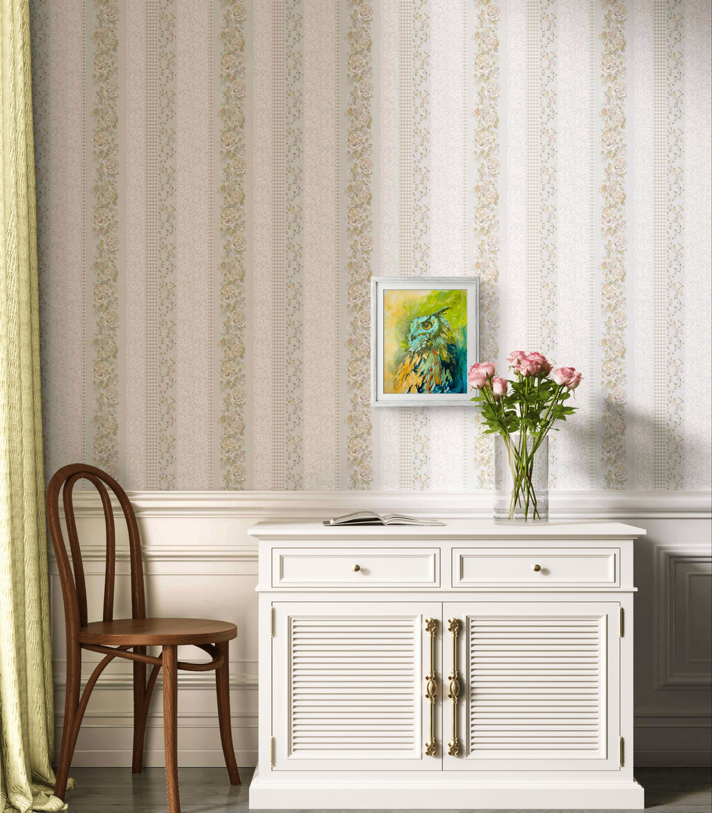 'Eagle Owl' drawing in acrylic on canvas panel 18 x 23 cm/ 7 x 9 "