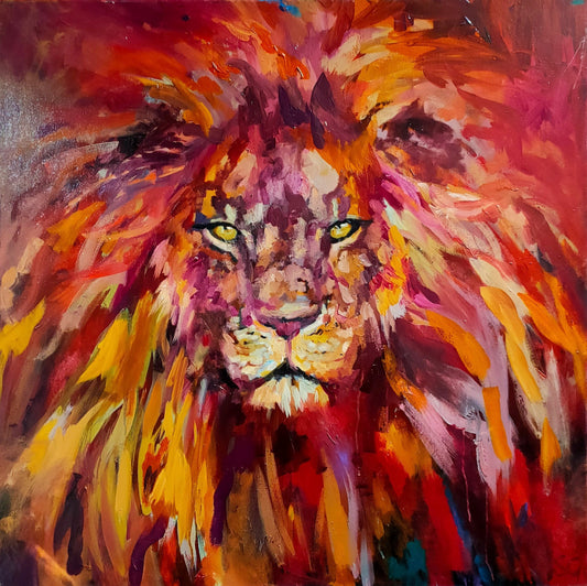 colourful lion art
