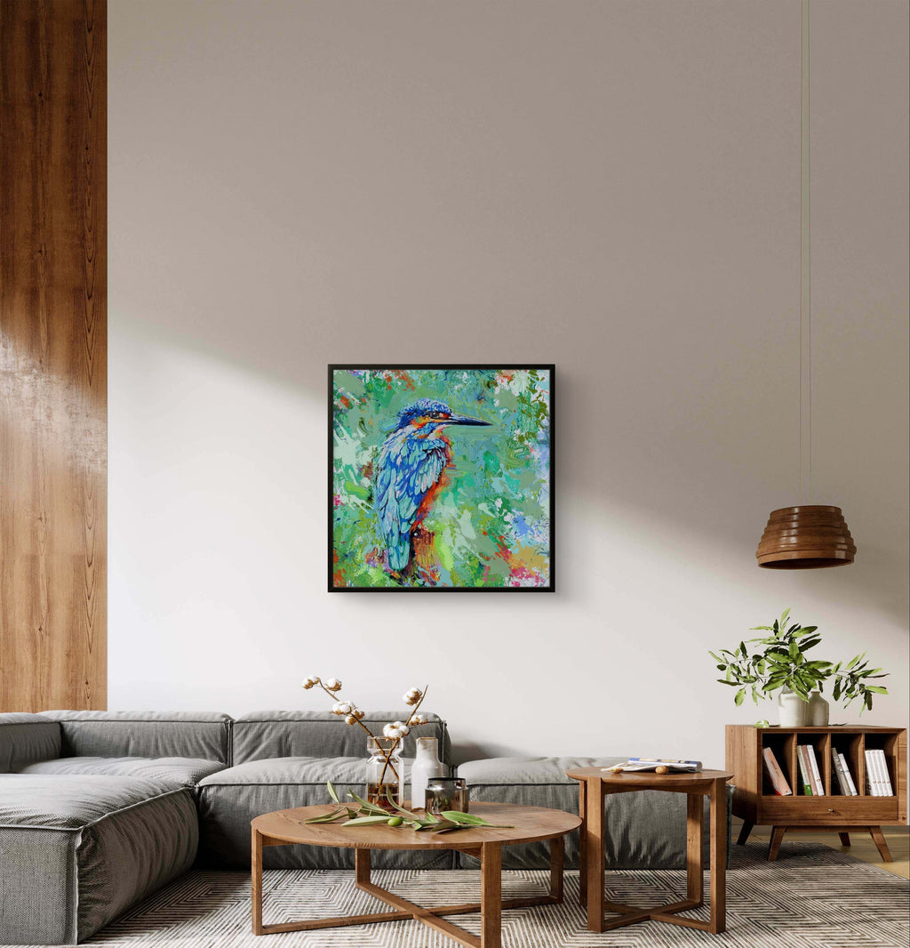 Aqua Splash Framed Canvas