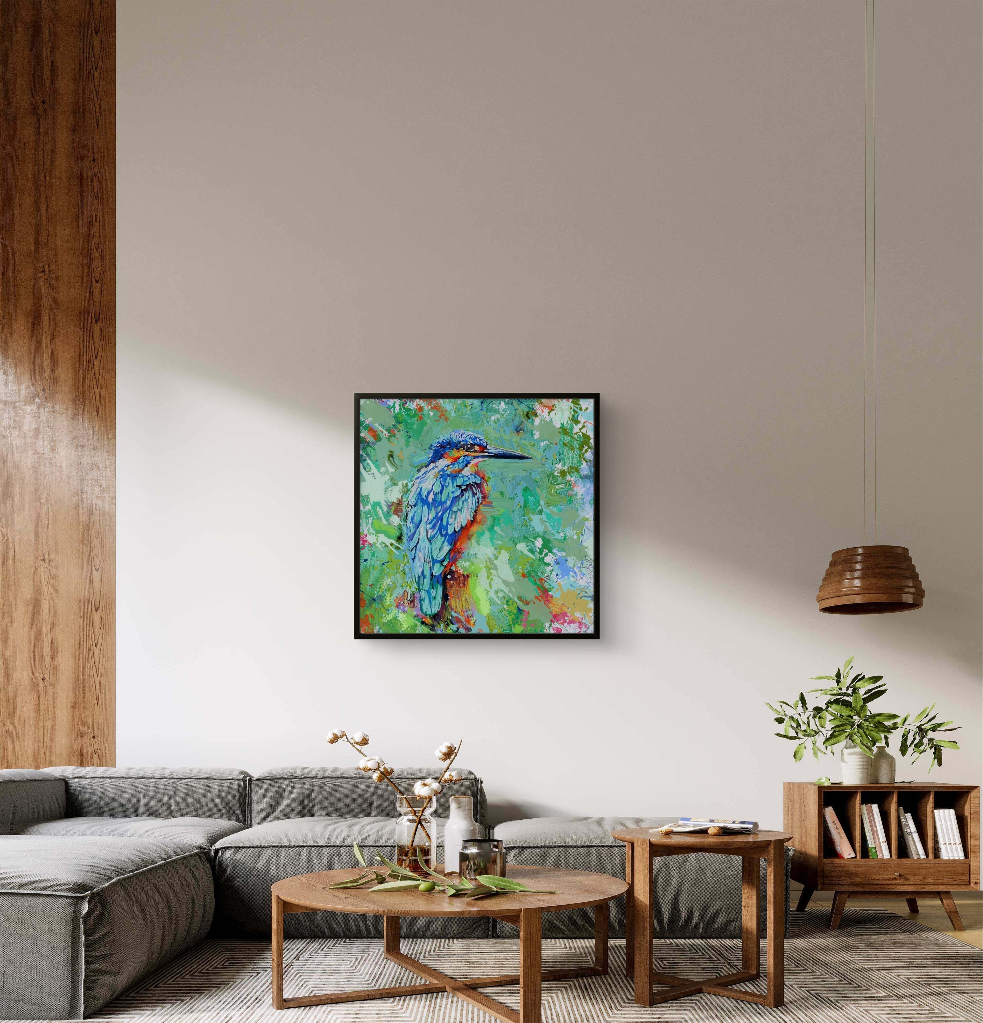 Aqua Splash Framed Canvas