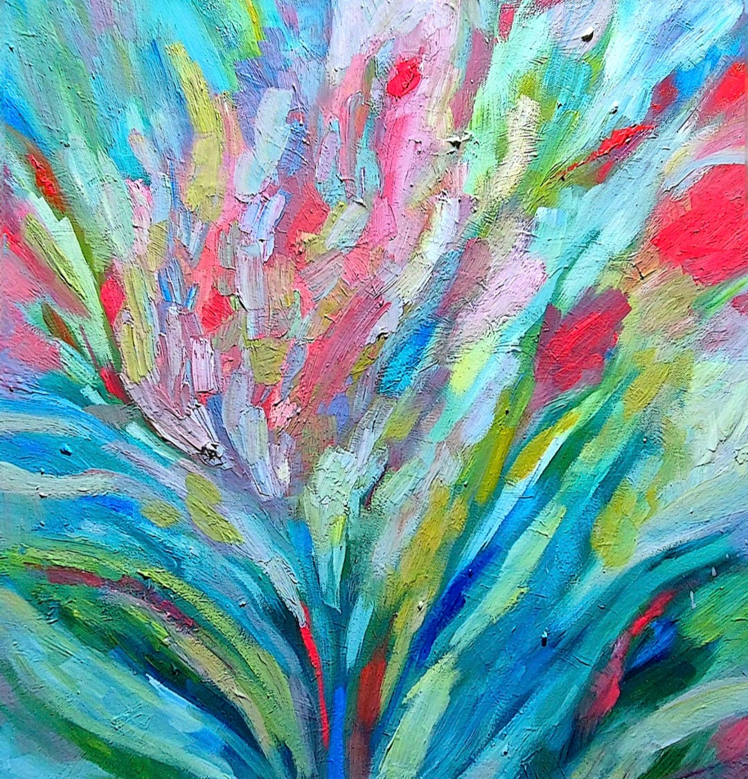 "Dreaming in Bloom"- 50 x 50 cm/ 20 x 20  "