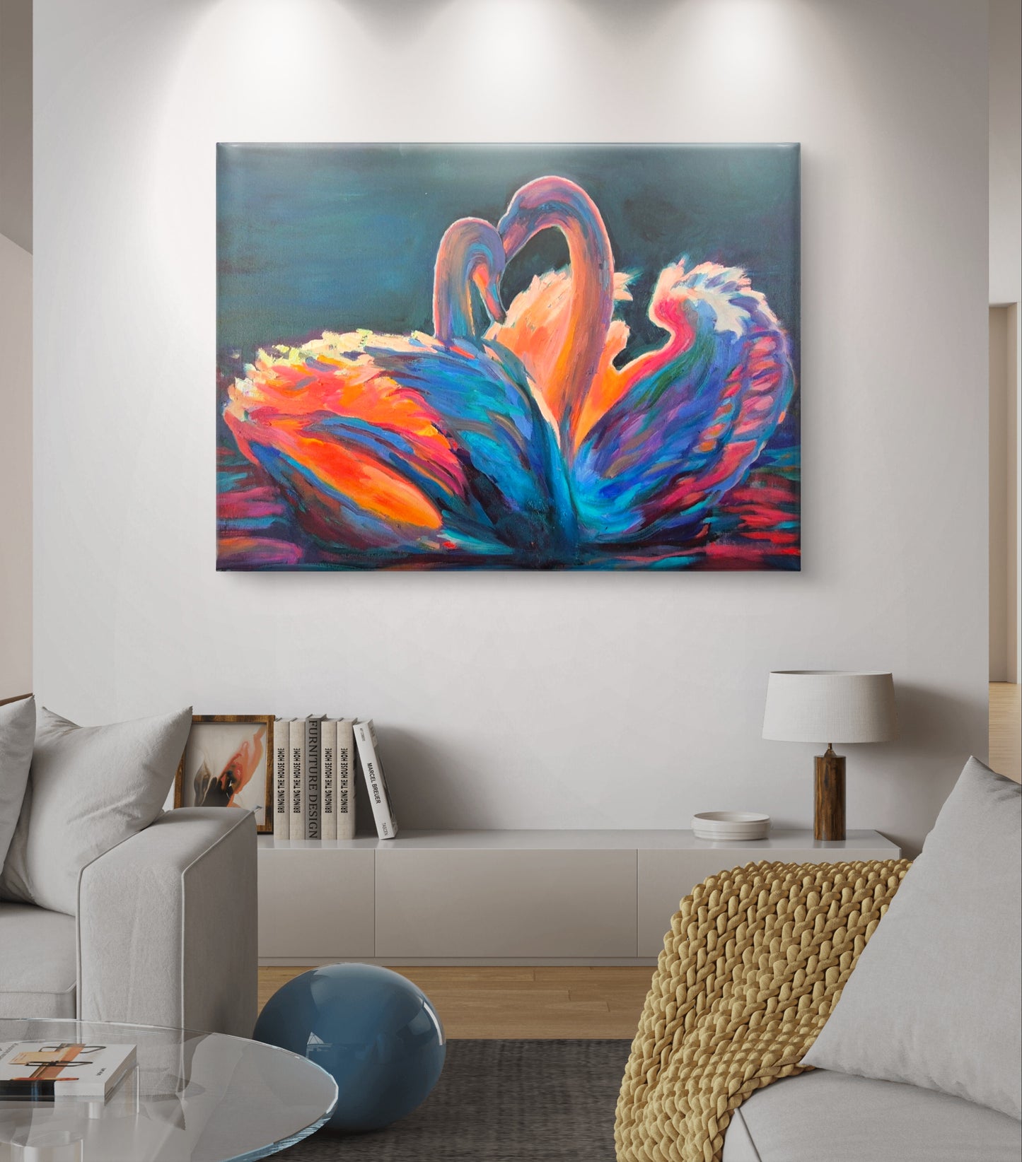 Celestial Swans Canvas