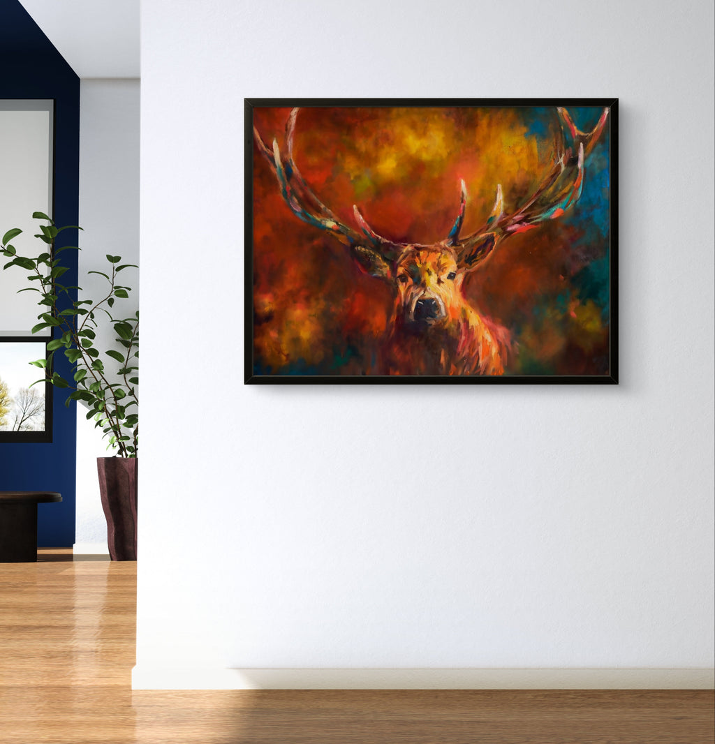 Autumn Stag Framed Canvas