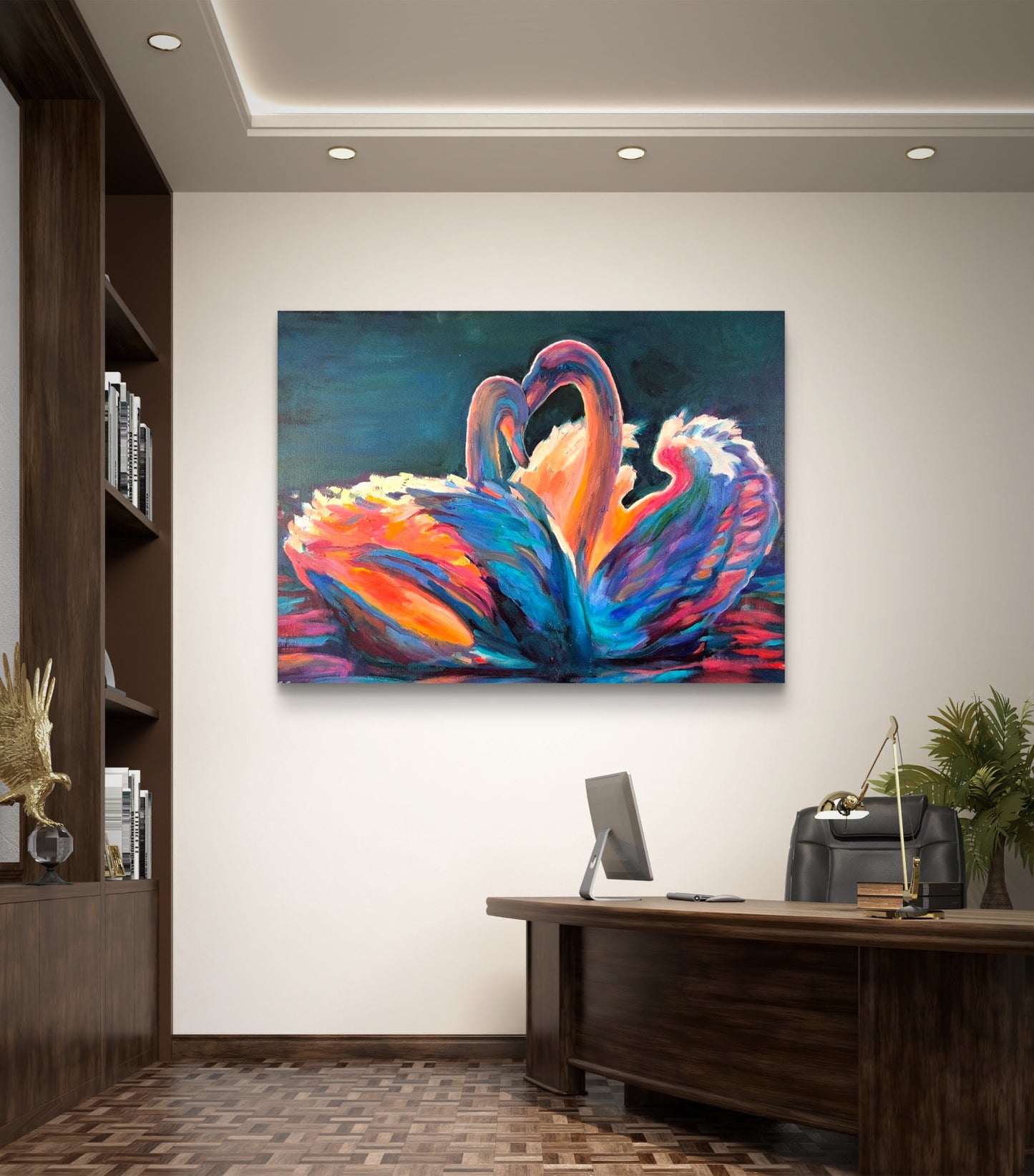 Celestial Swans Canvas