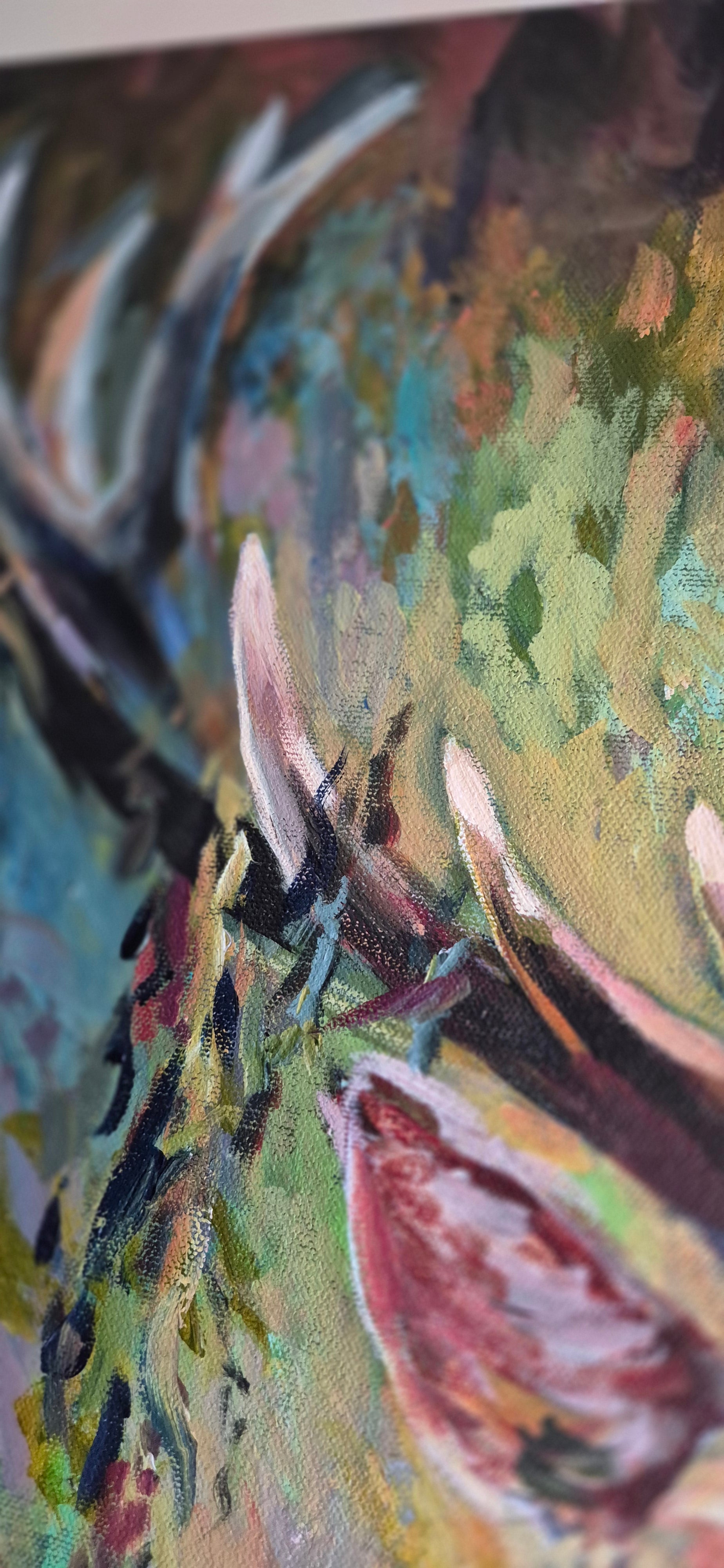 'Ashley' - Original Stag Painting 50 x 50 cm