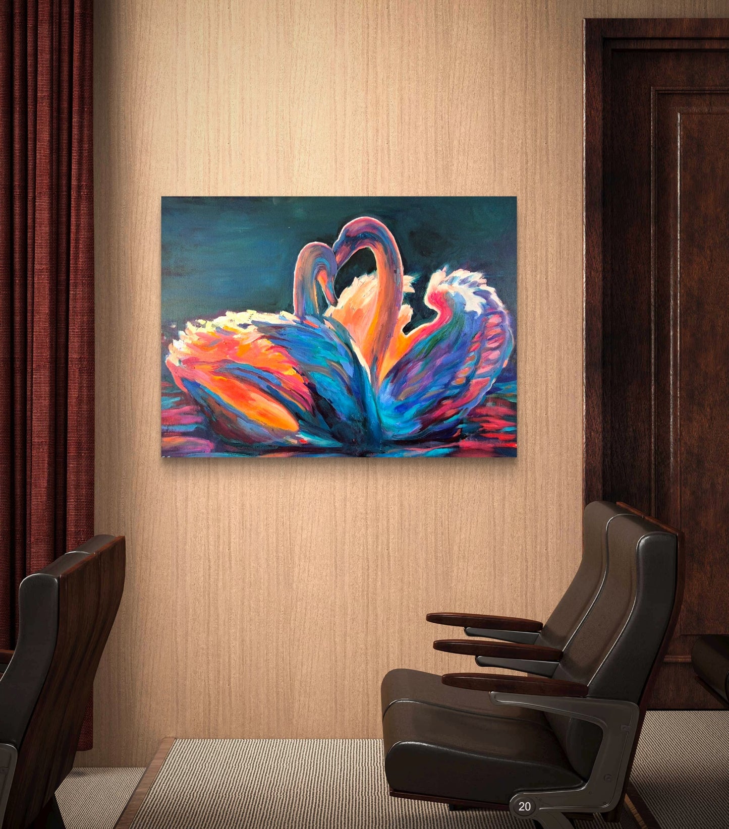 Celestial Swans Canvas