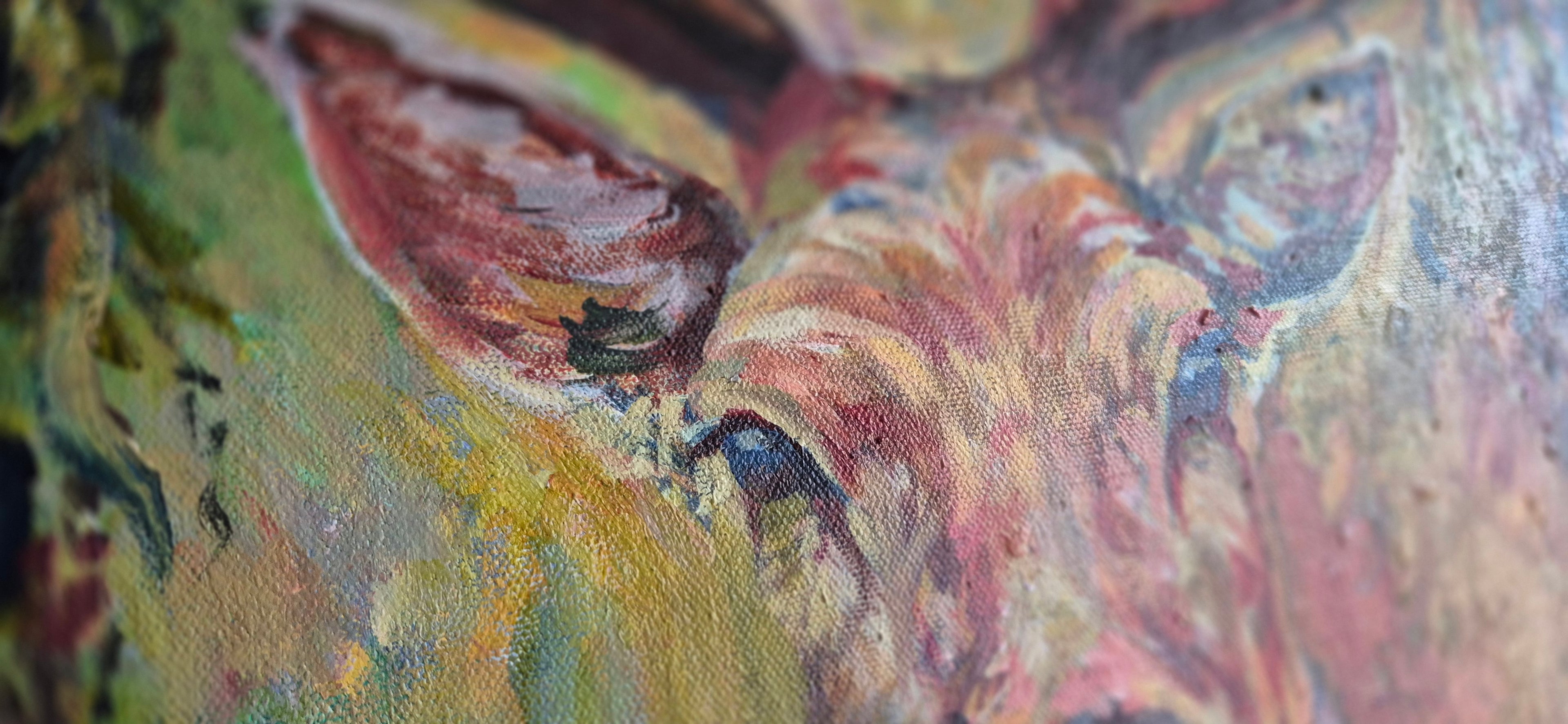 'Ashley' - Original Stag Painting 50 x 50 cm