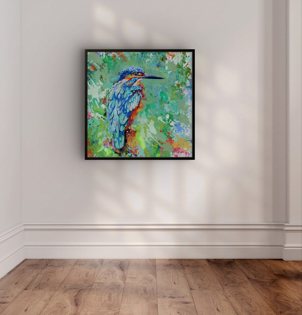 Aqua Splash Framed Canvas