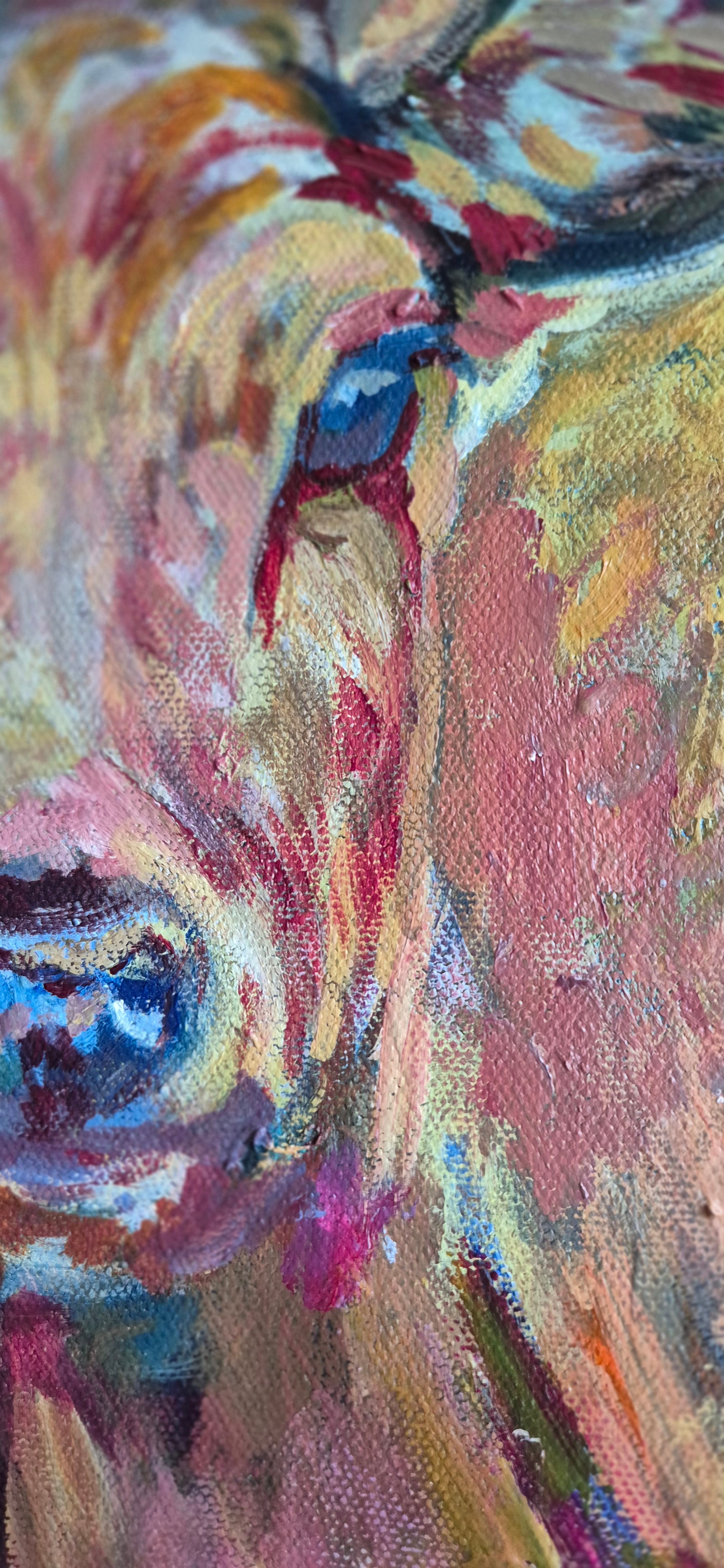 'Ashley' - Original Stag Painting 50 x 50 cm