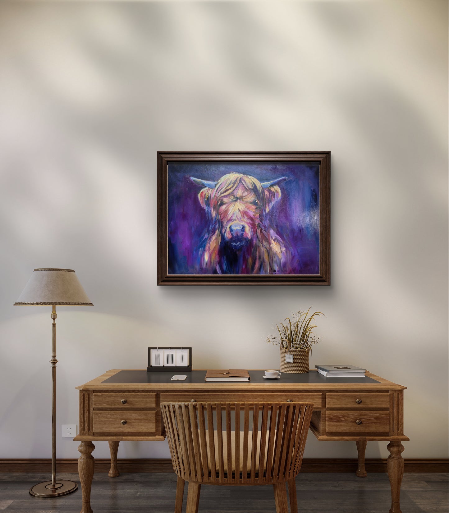 'Larrimuir' Original Highland Cow Oil Painting. 50 x 80 cm