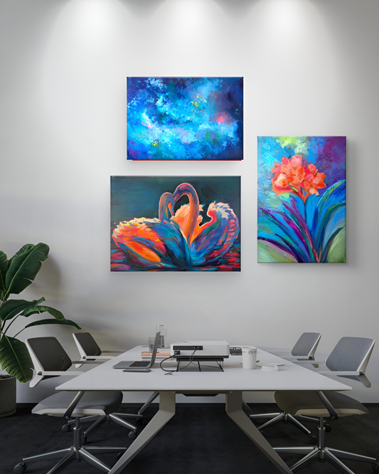 Celestial Swans Canvas