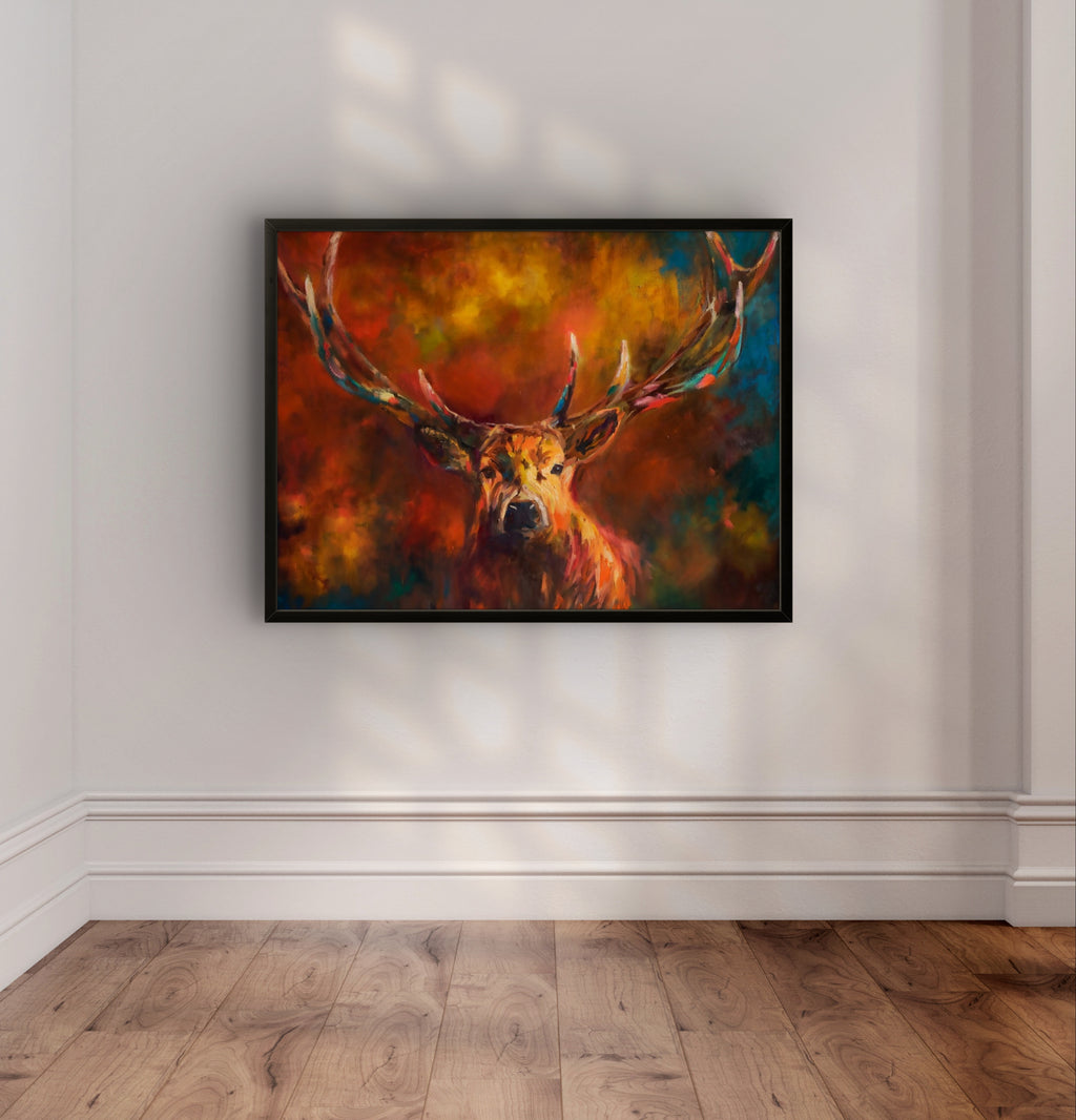 Autumn Stag Framed Canvas