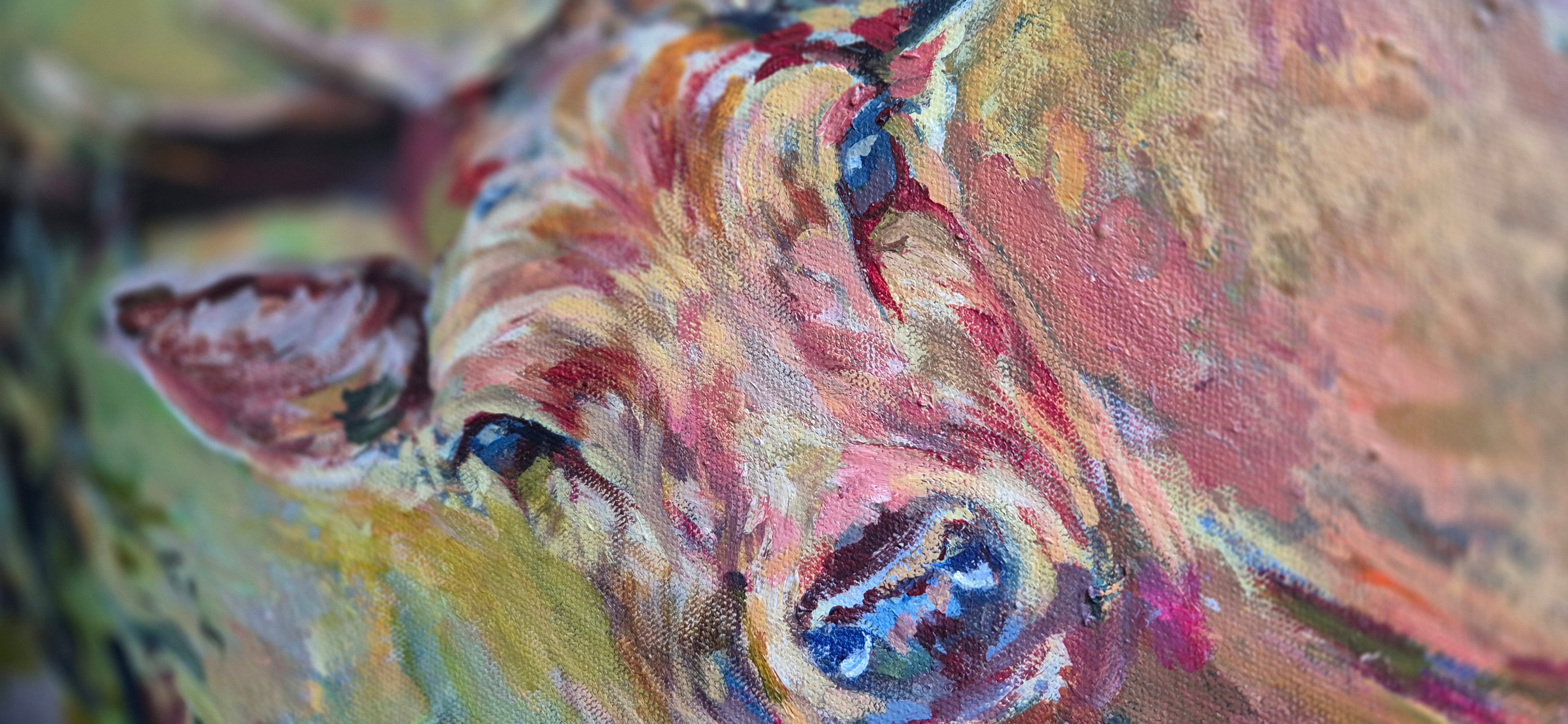 'Ashley' - Original Stag Painting 50 x 50 cm