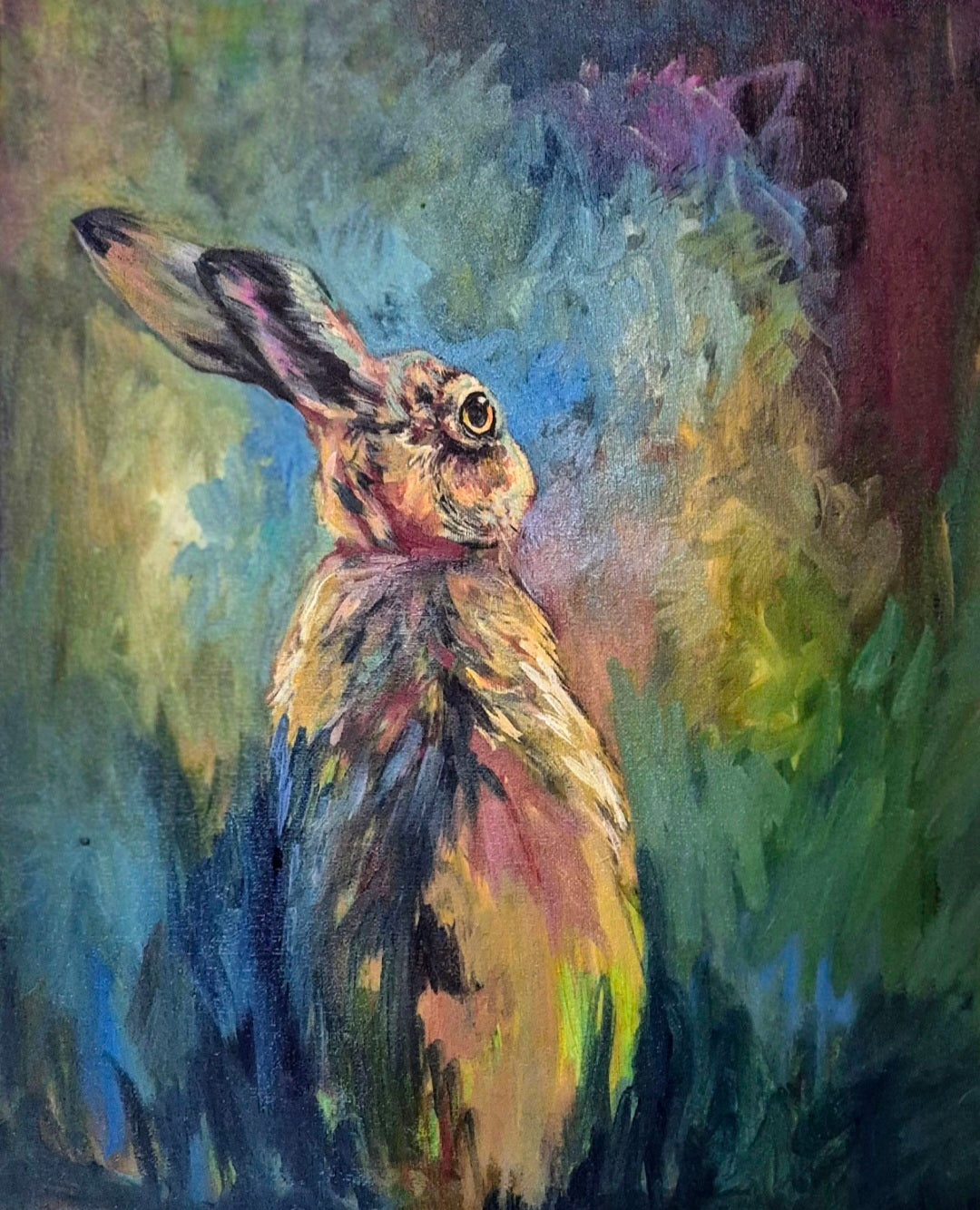 'Verdi'- Original Hare Painting 50 x 40 cm