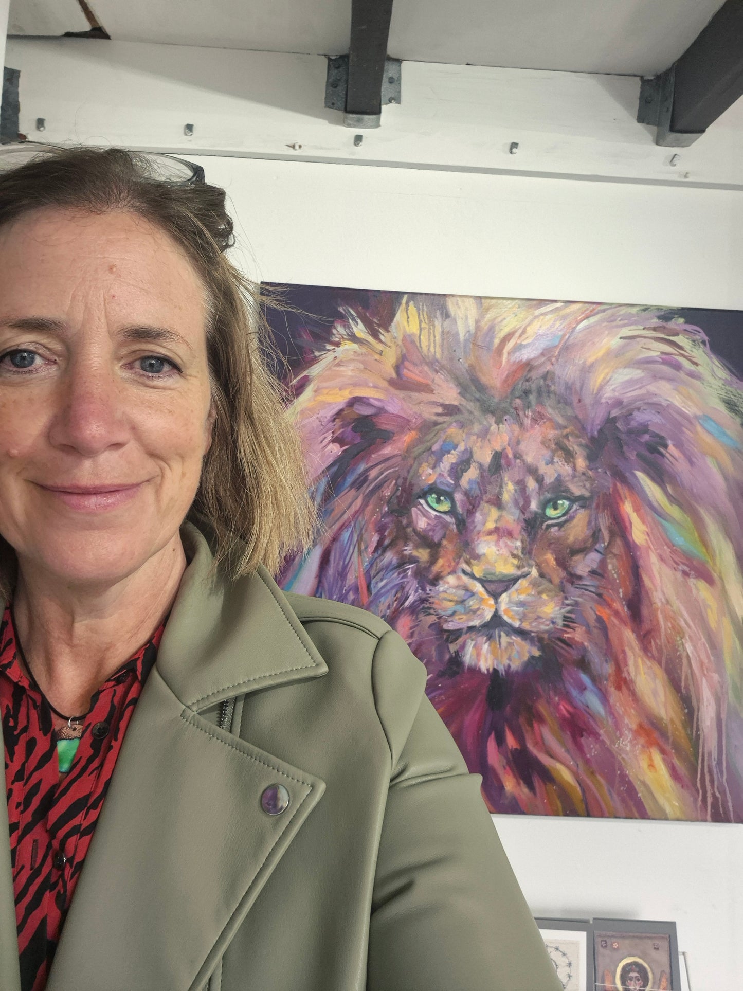 'Majestic Heart' - Original Lion Oil Painting 70 x 70 cm