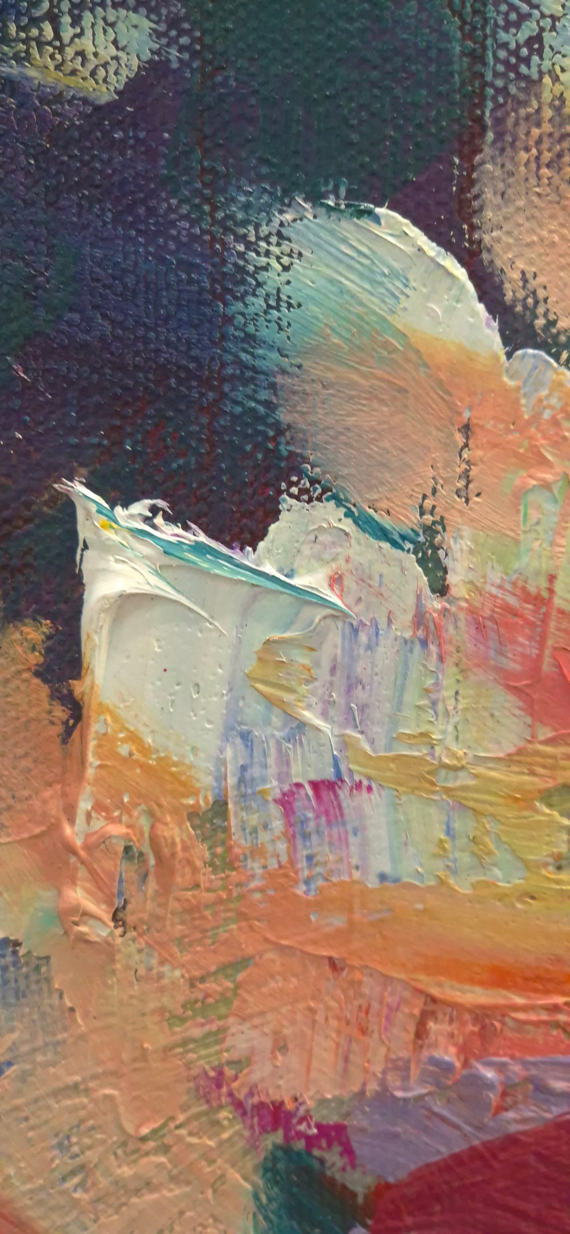 "Celestial Swans" Original Oil Painting:  80 x 100 cm /30 x 40 "