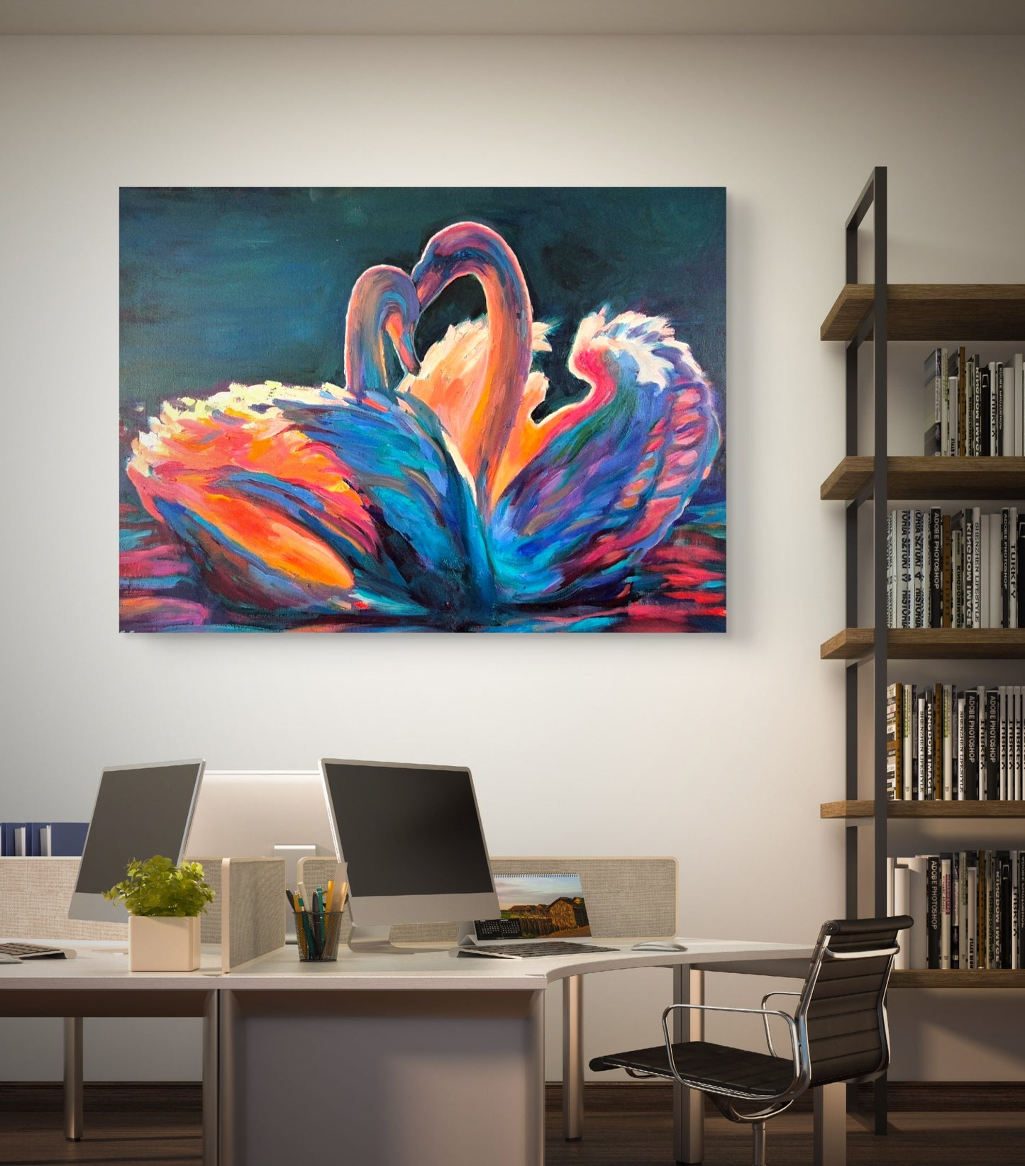 Celestial Swans Canvas
