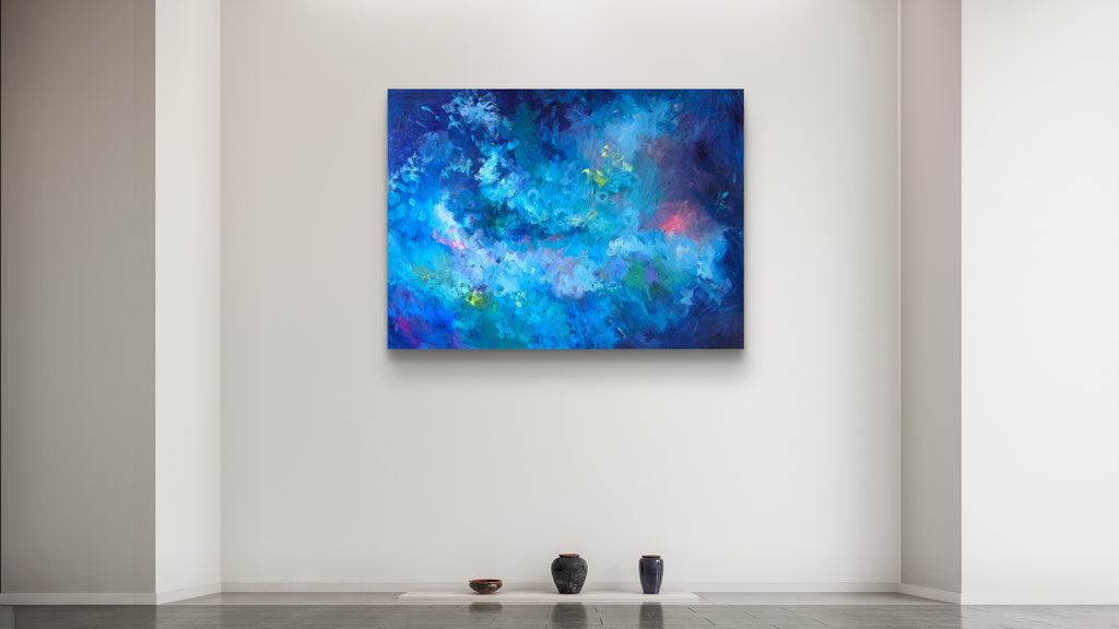 "Celestial Coral" Original Oil Painting:  80 x 100 cm /30 x 40 "