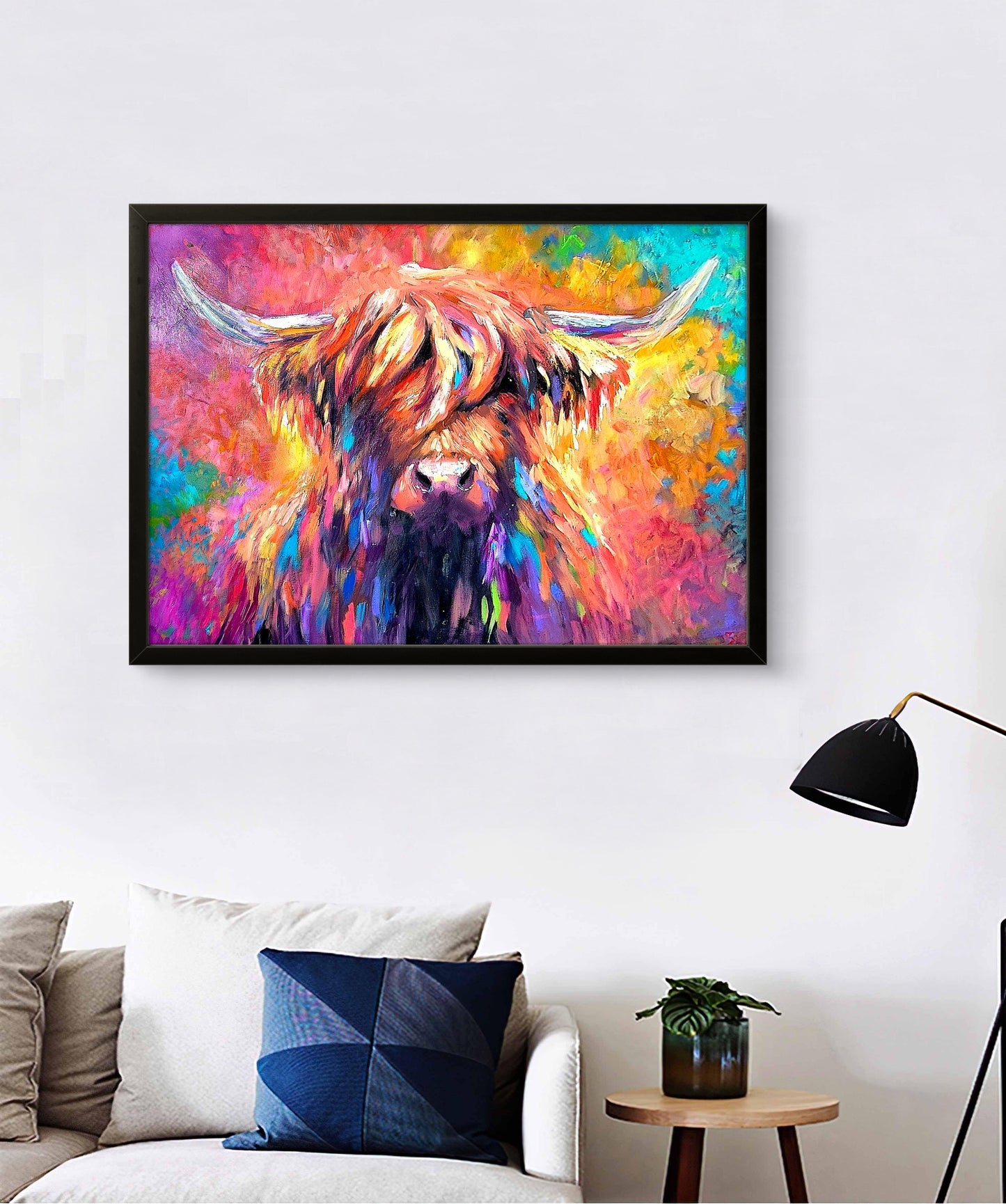 "Aviemore" Original Framed Highland Cow Oil Painting
