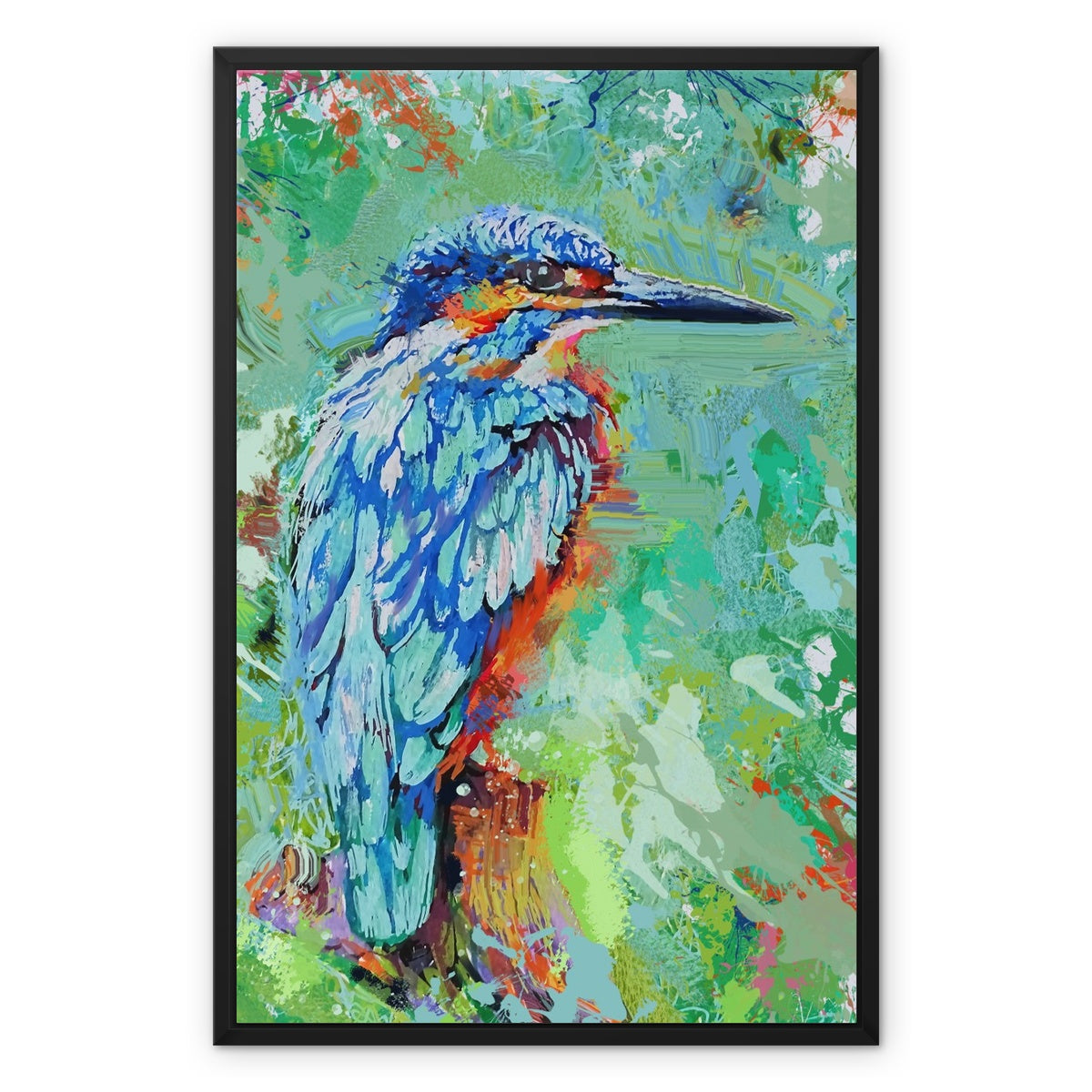 Aqua Splash Framed Canvas