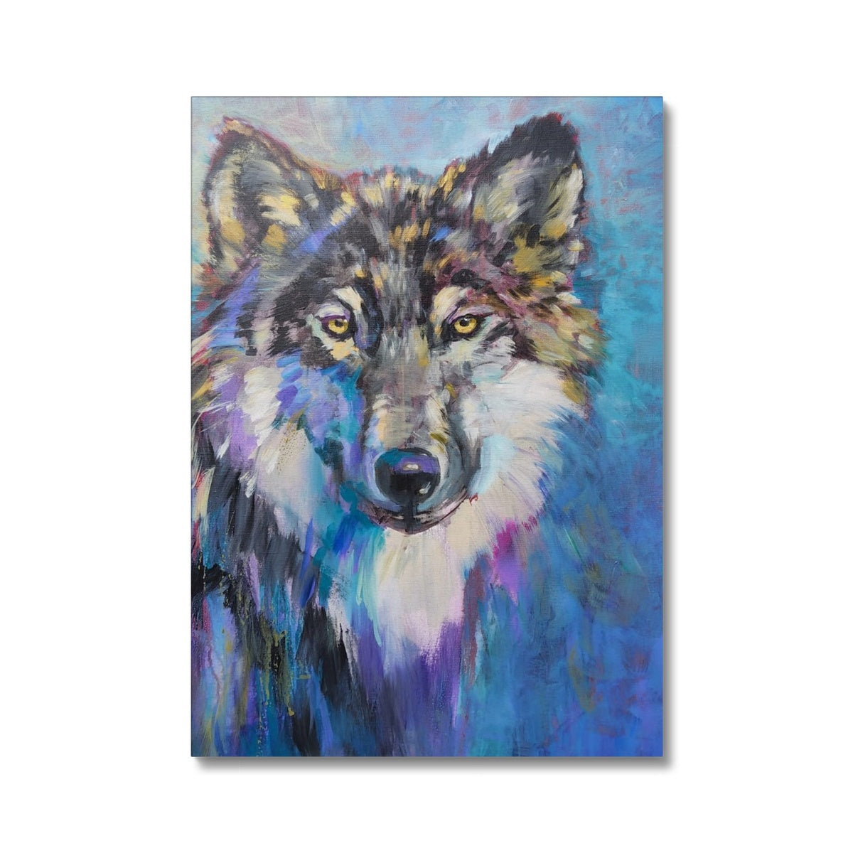 blue silver wolf art