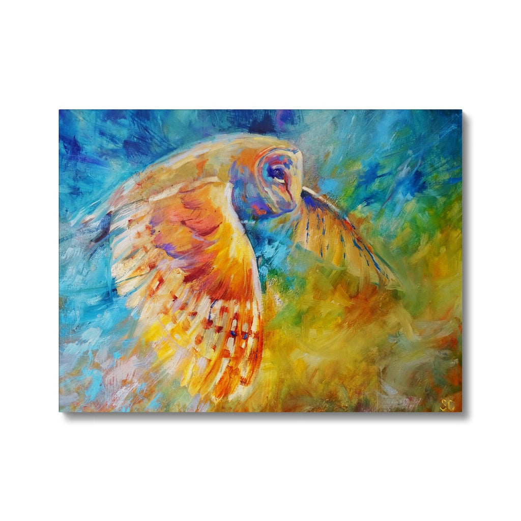 Air Disturbance - Owl in Flight Canvas