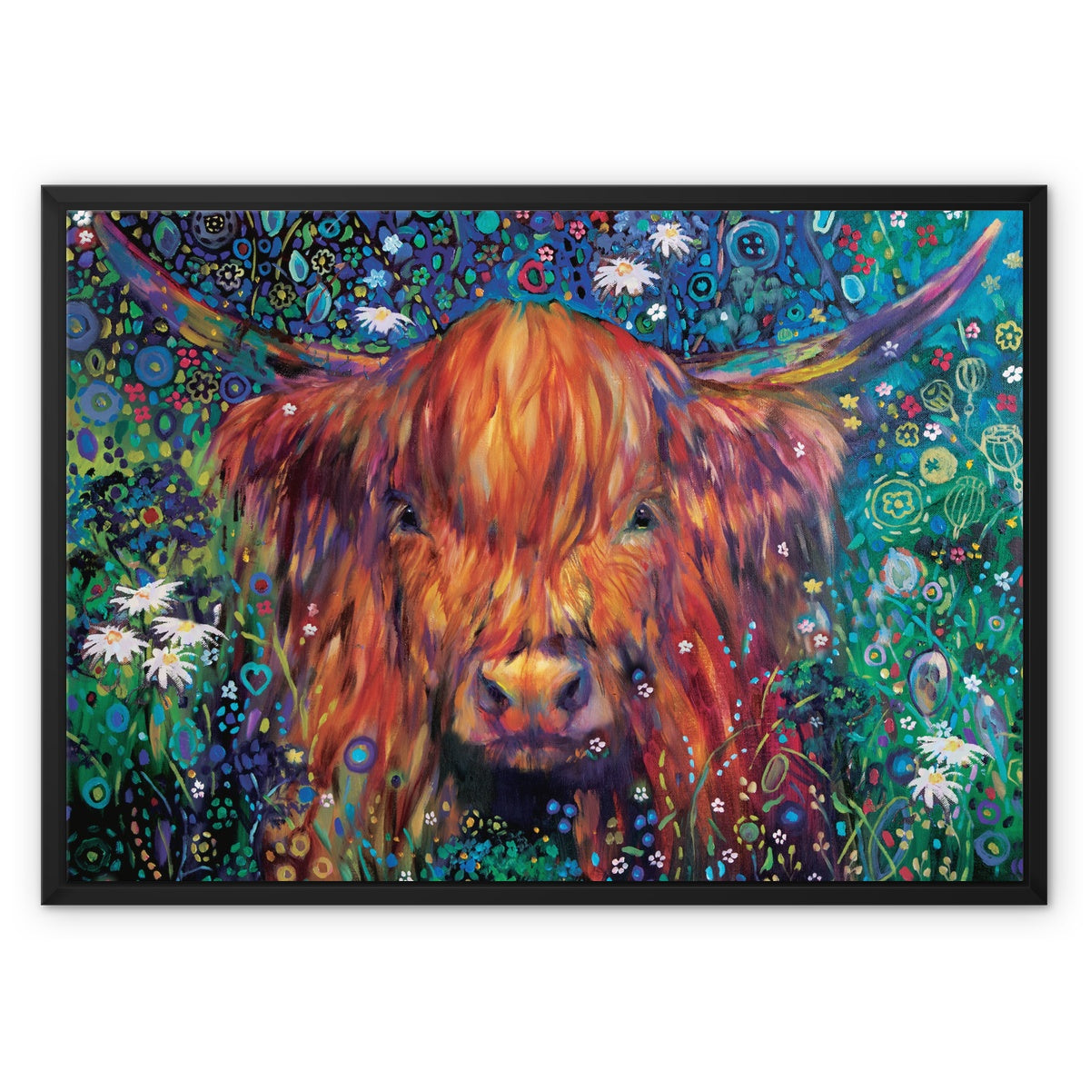 Braemar Daisies Framed Canvas
