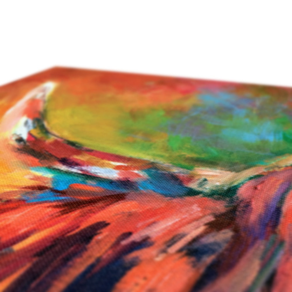 highland cow picture in bright colours detail
