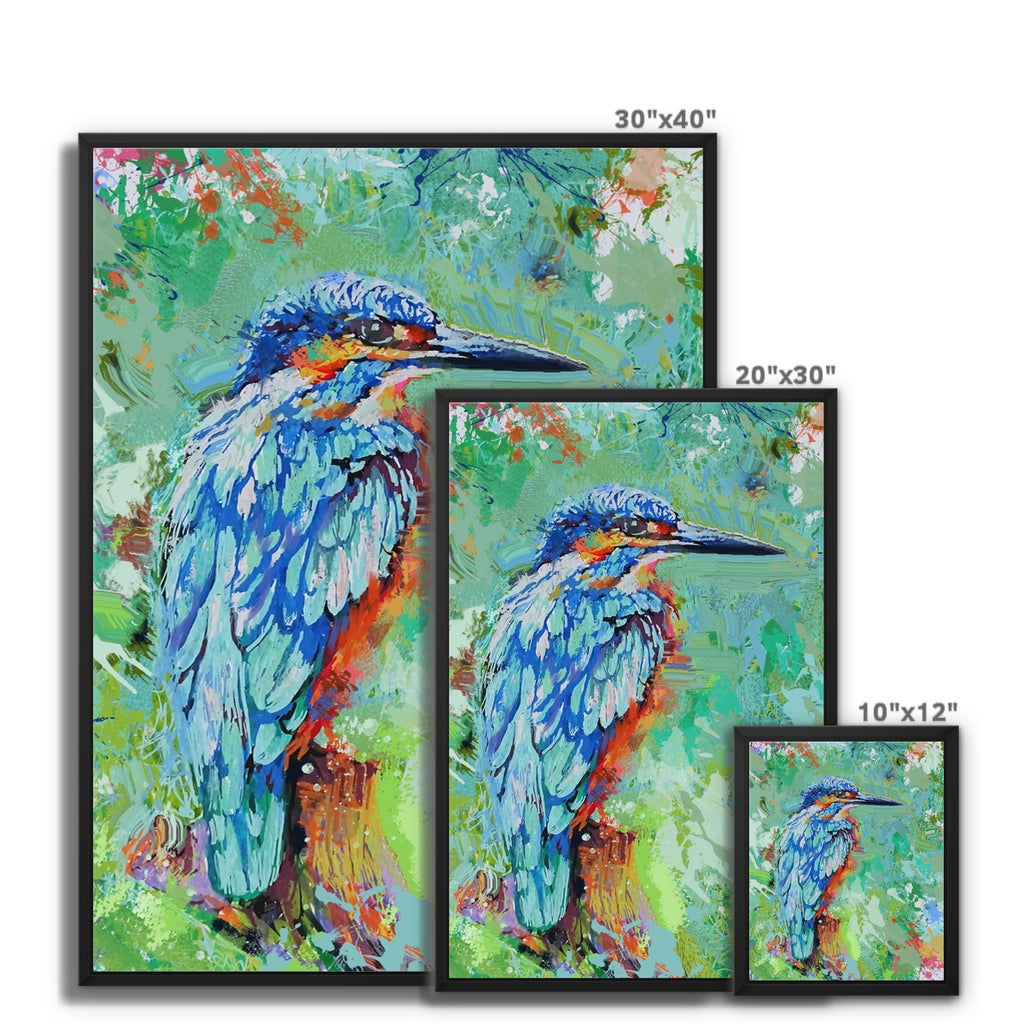 Aqua Splash Framed Canvas