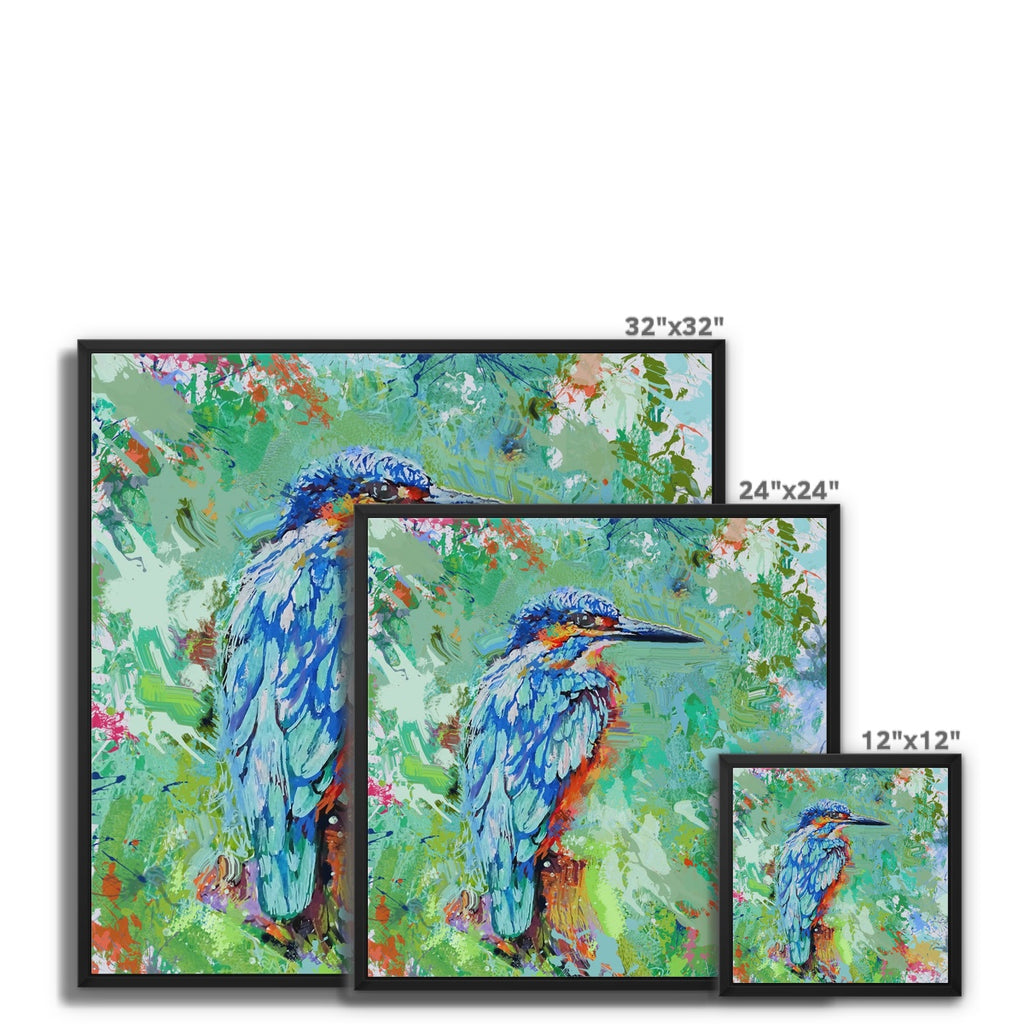 Aqua Splash Framed Canvas