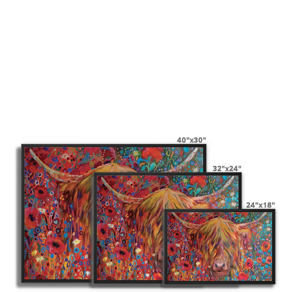 Pitternweem - Poppy Cow Framed Canvas